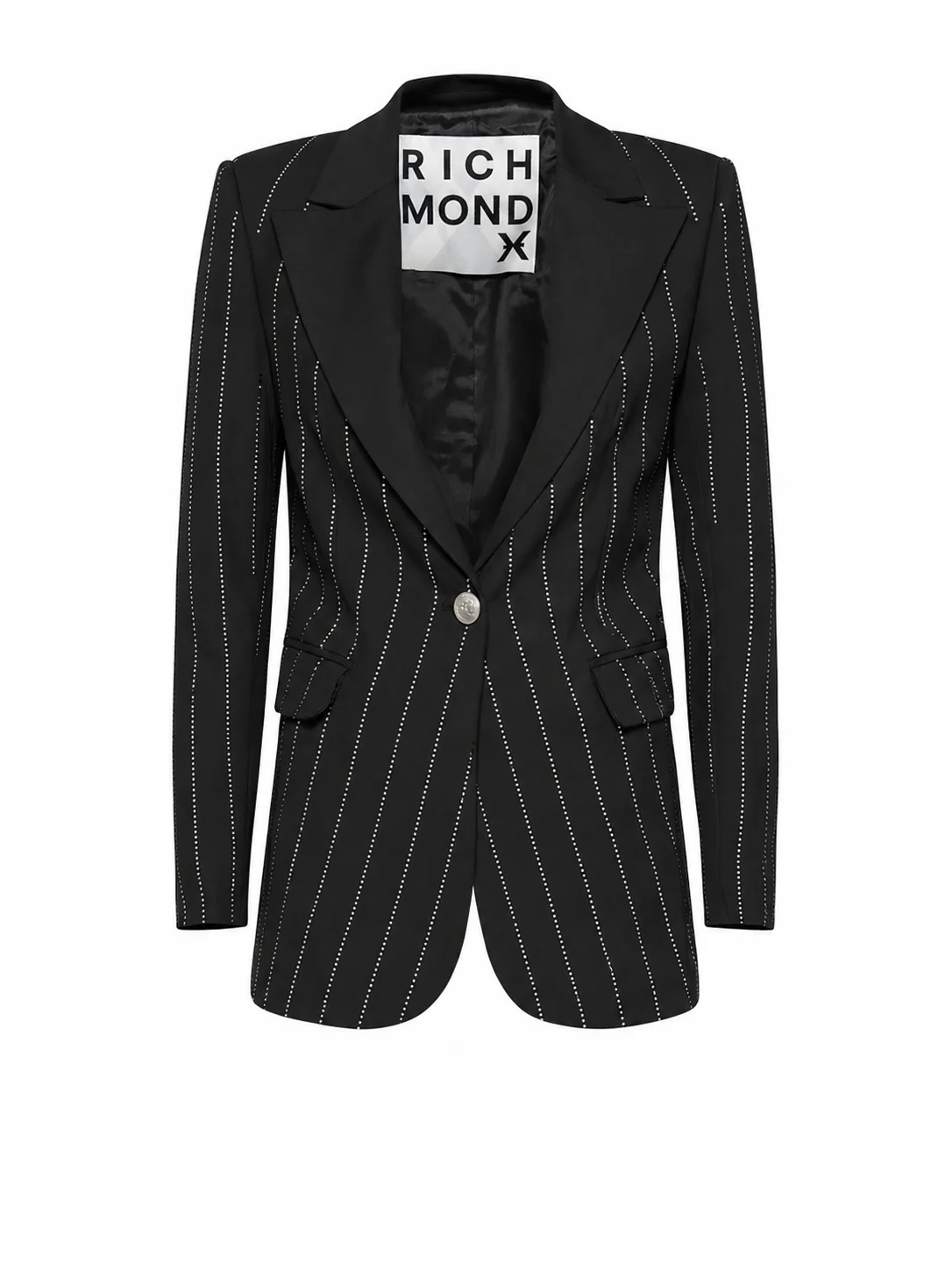 Blazer monopetto con motivo a righe verticali - Image 3
