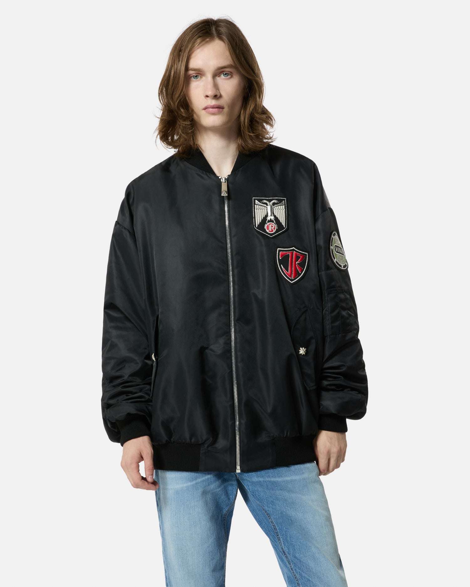Bomber nero con patch applicati - Image 4