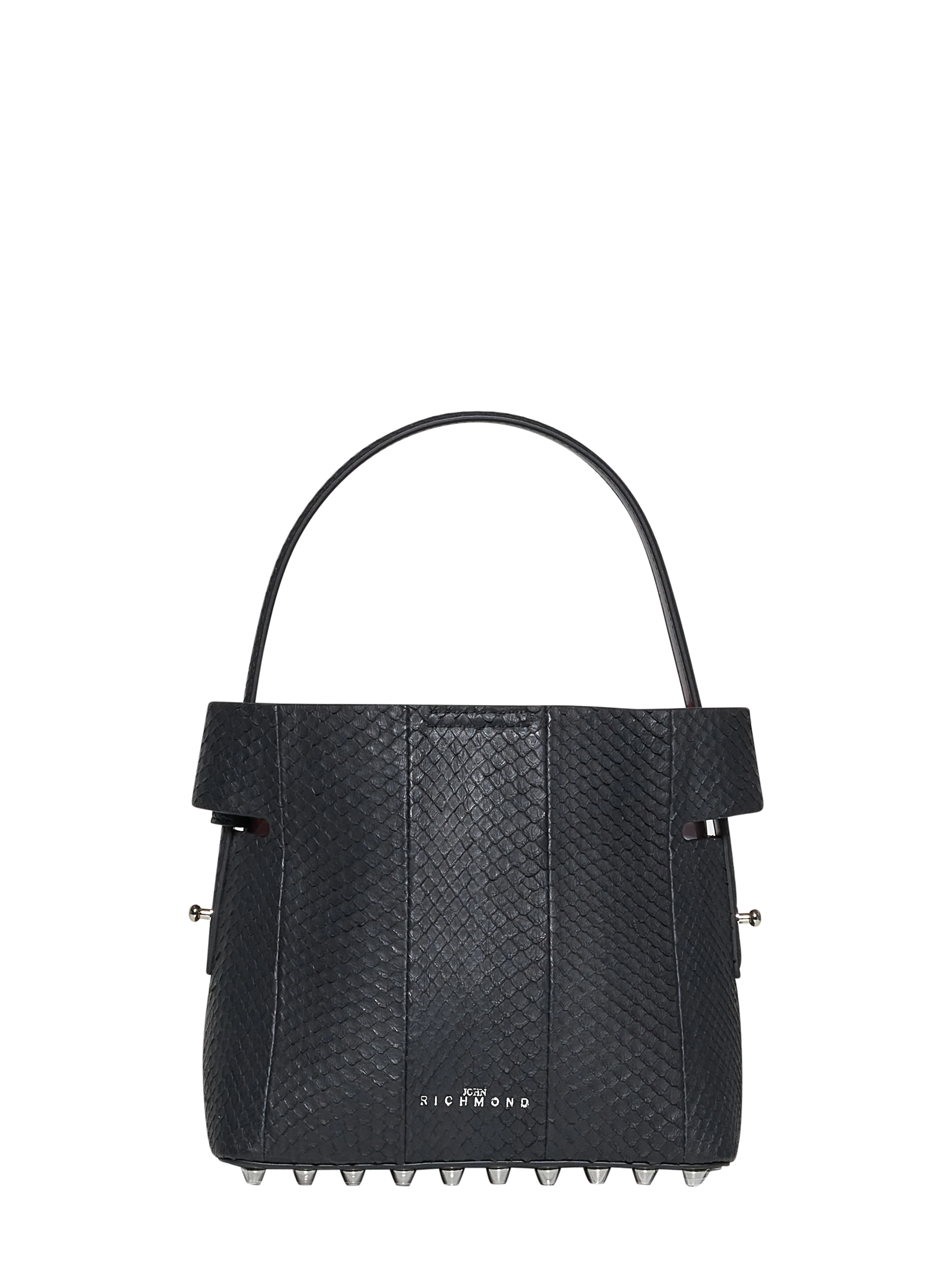 Borsa a mano con lavorazione intrecciata e design contemporaneo