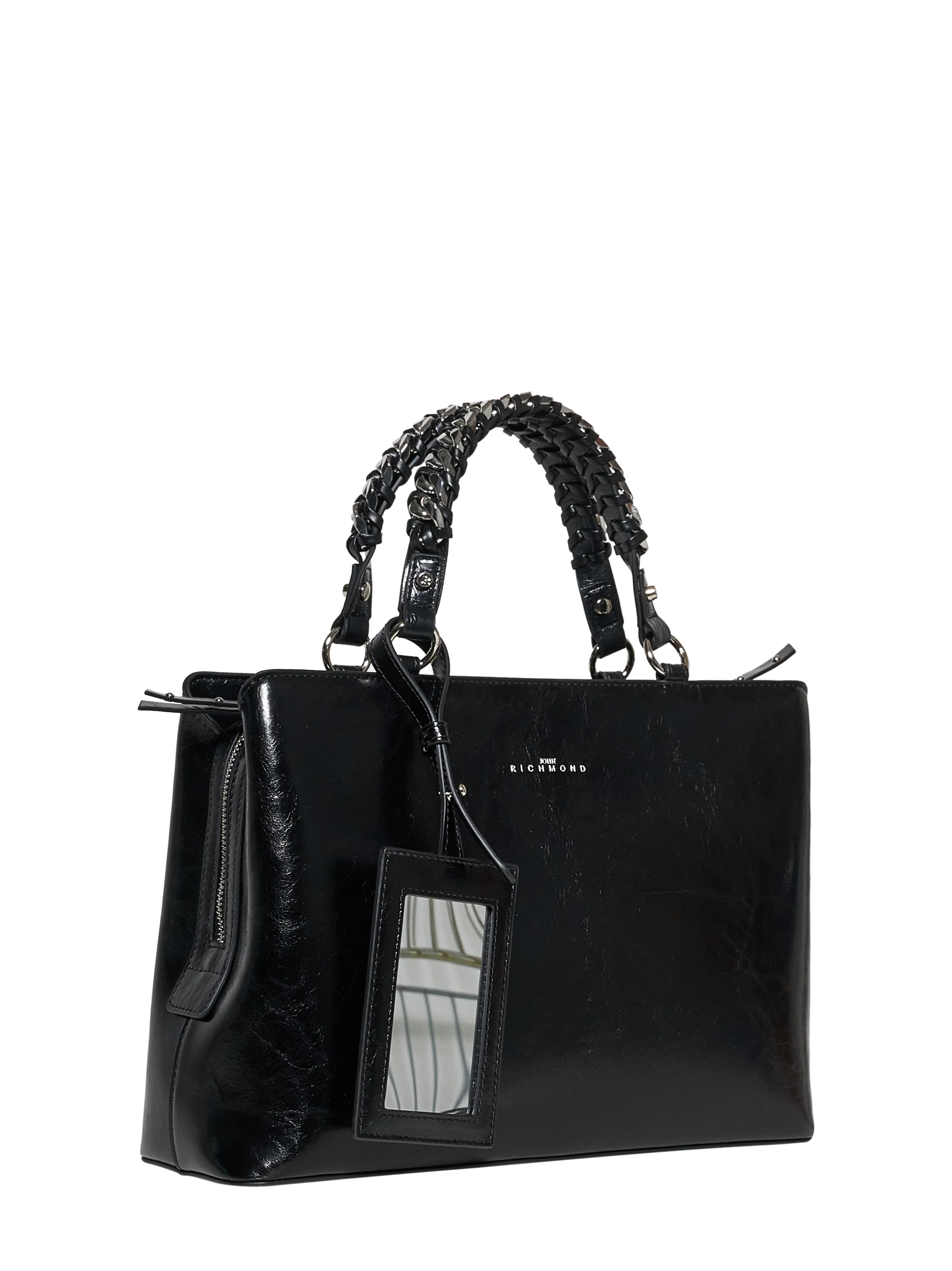 Borsa a mano con manico intrecciato e design essenziale - Image 2
