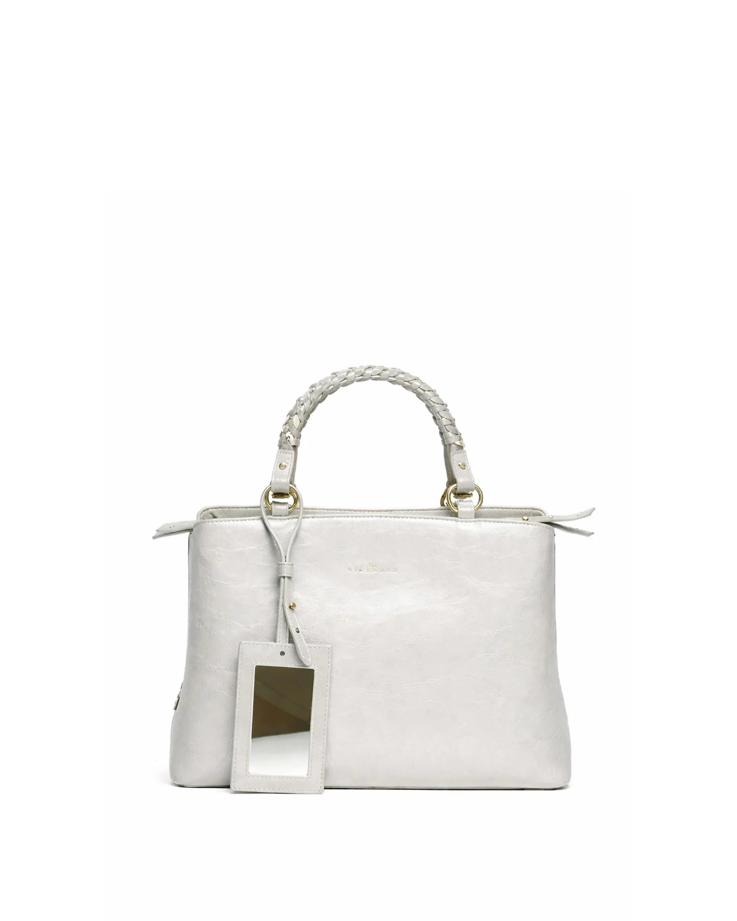 Borsa a mano con manico intrecciato e design essenziale - Image 7