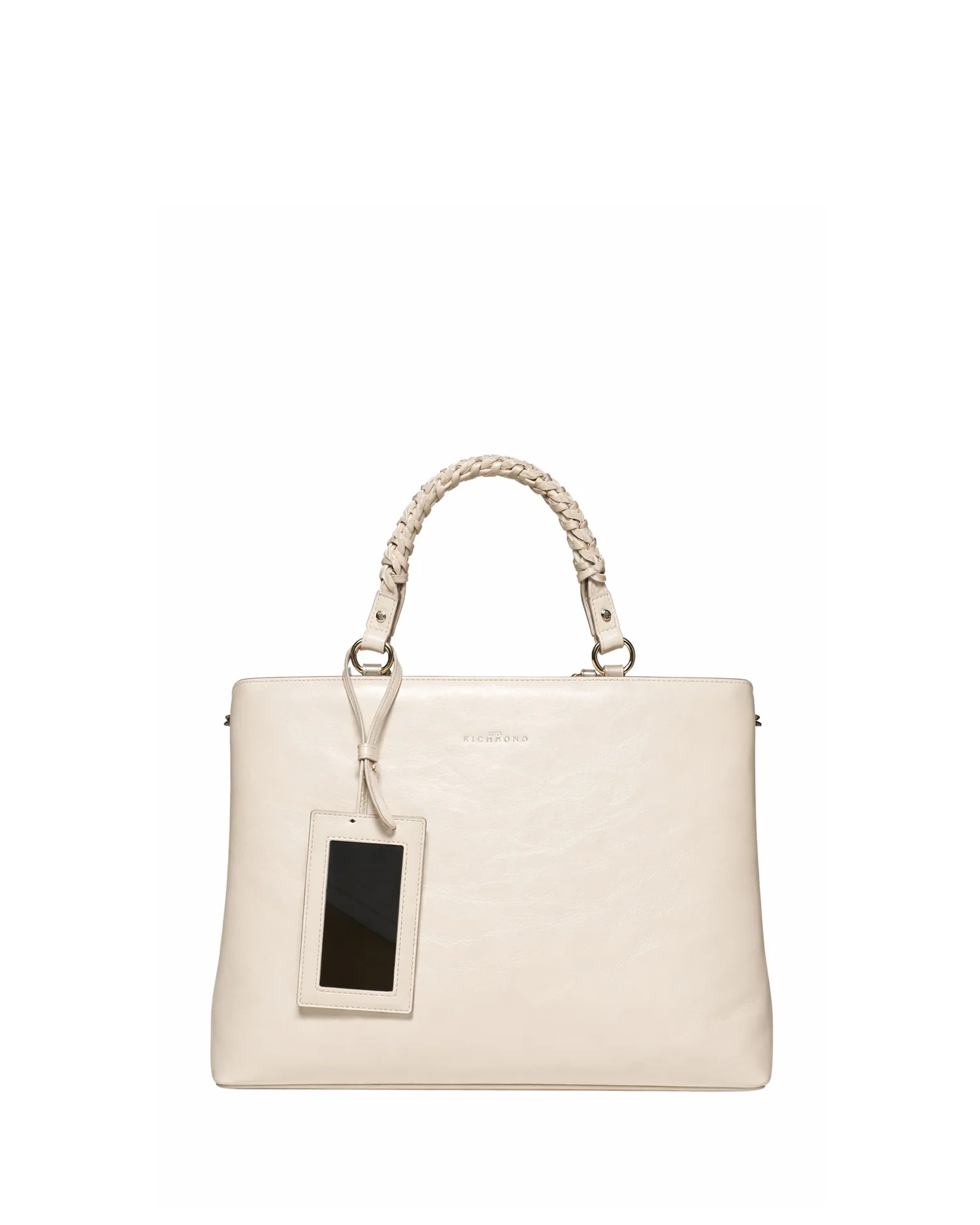 Borsa a mano strutturata con manico intrecciato - Image 4