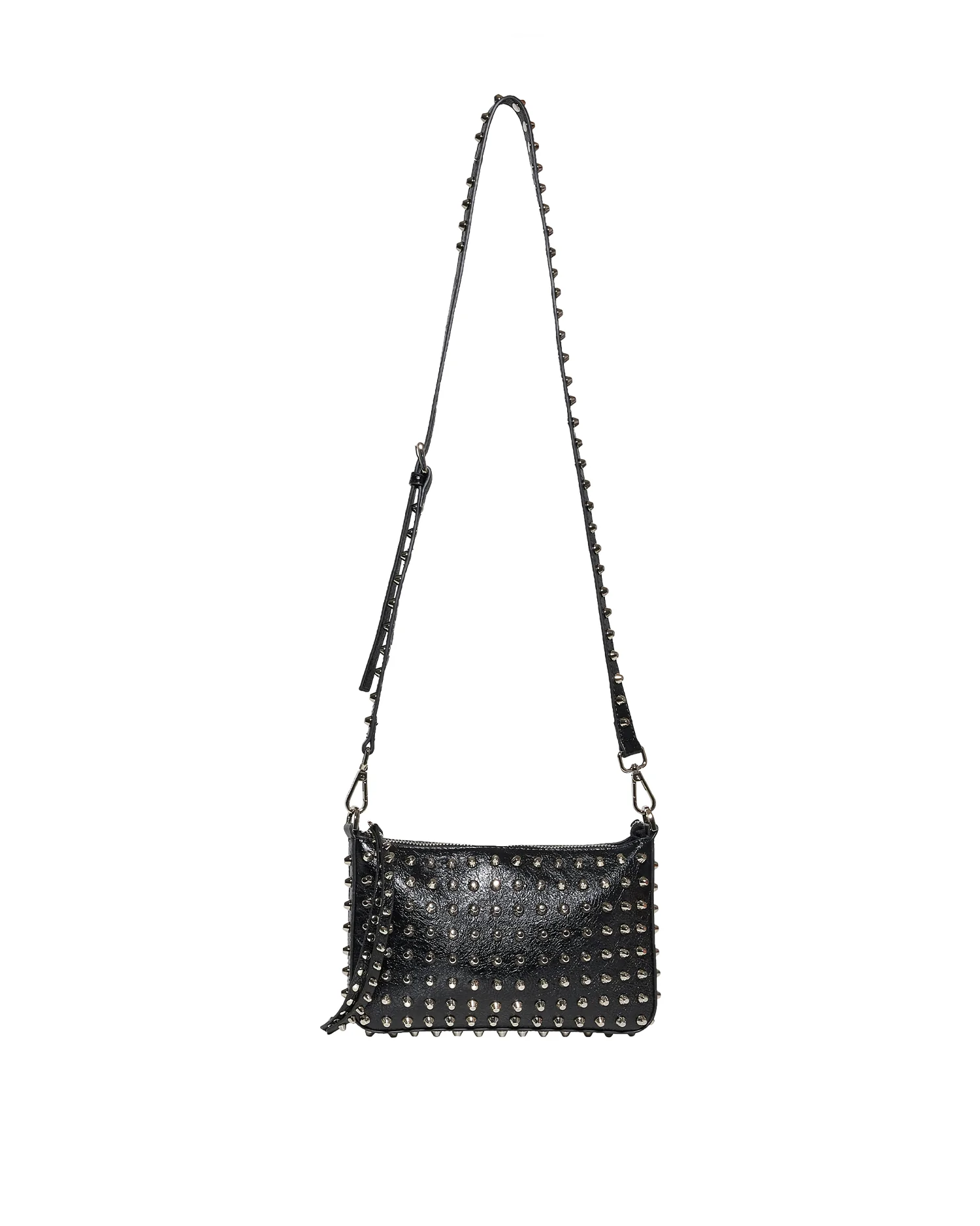 Mini borsa a tracolla con catena e borchie