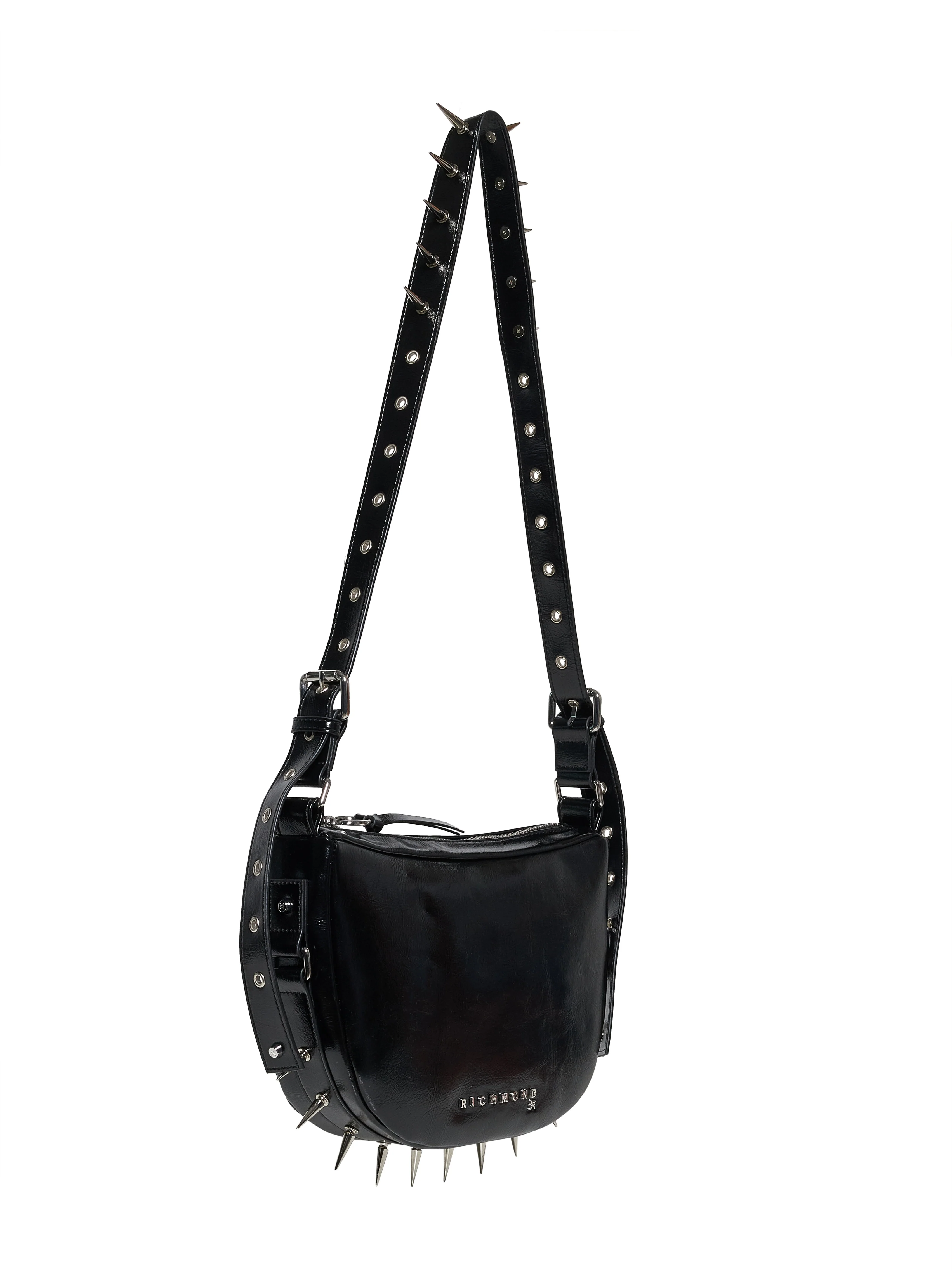 Borsa a tracolla con borchie e design curvo - Image 2