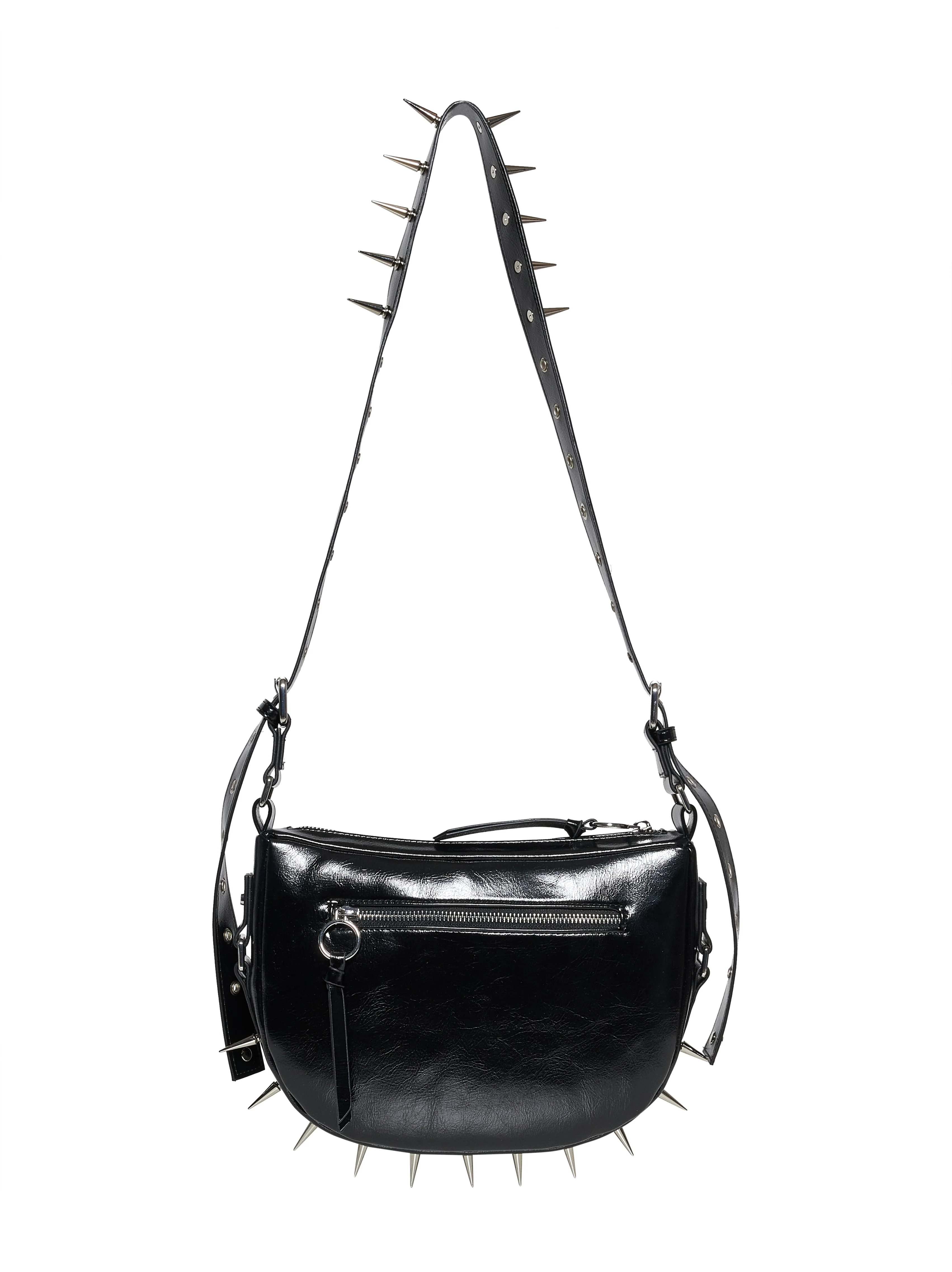 Borsa a tracolla con borchie e design curvo - Image 3