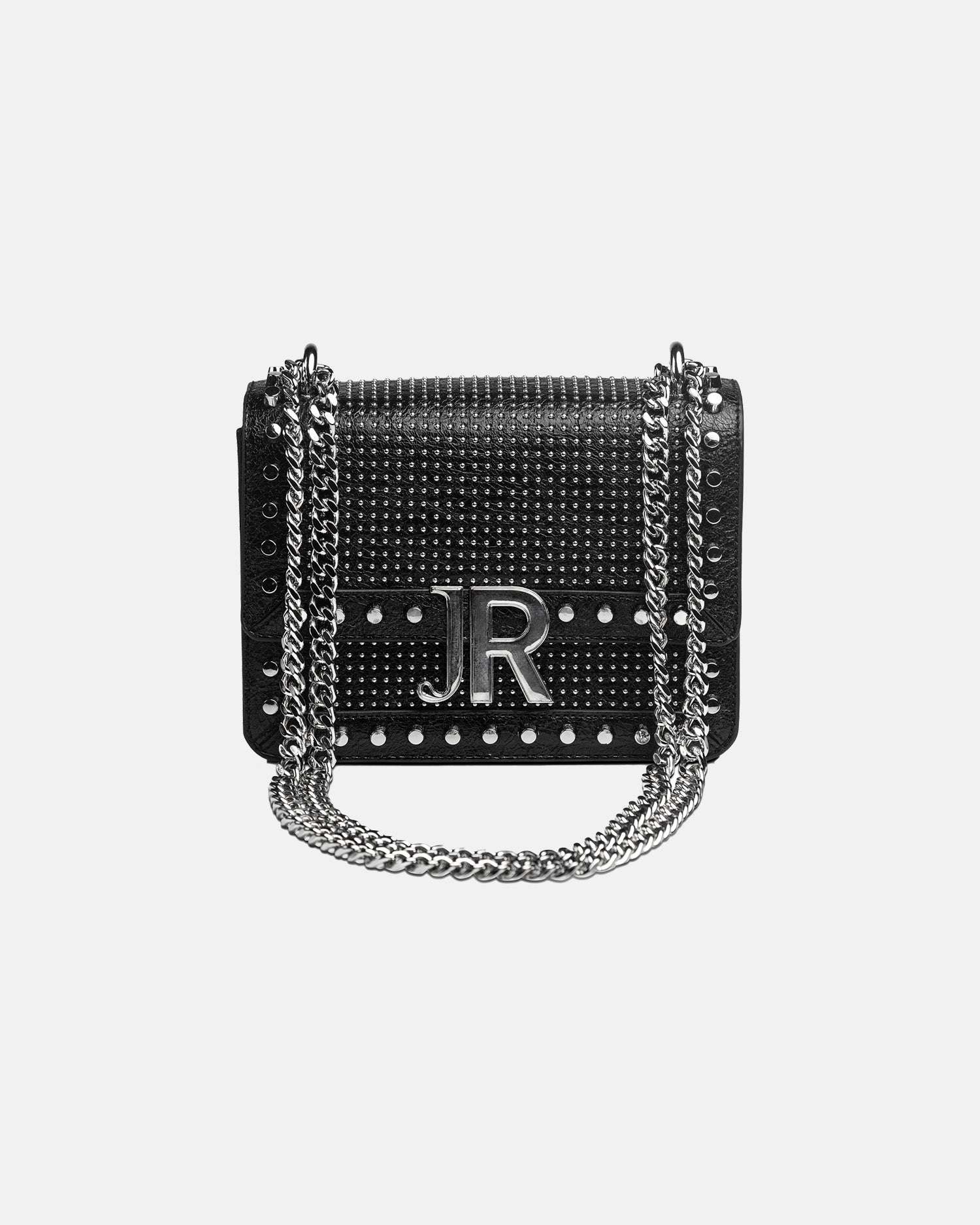 Borsa a tracolla con borchie e logo JR