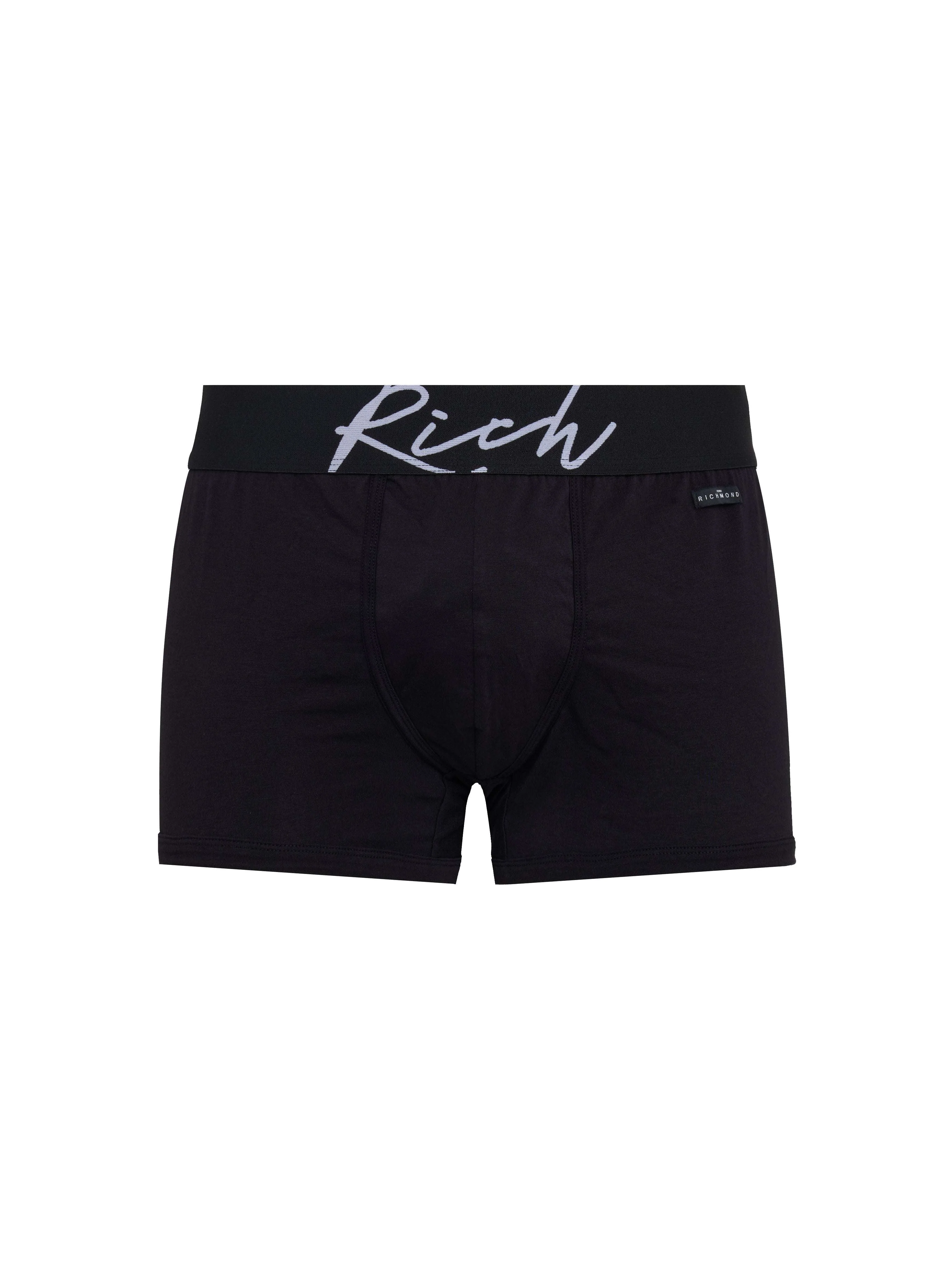 Boxer vita bassa in cotone pettinato con logo RICH