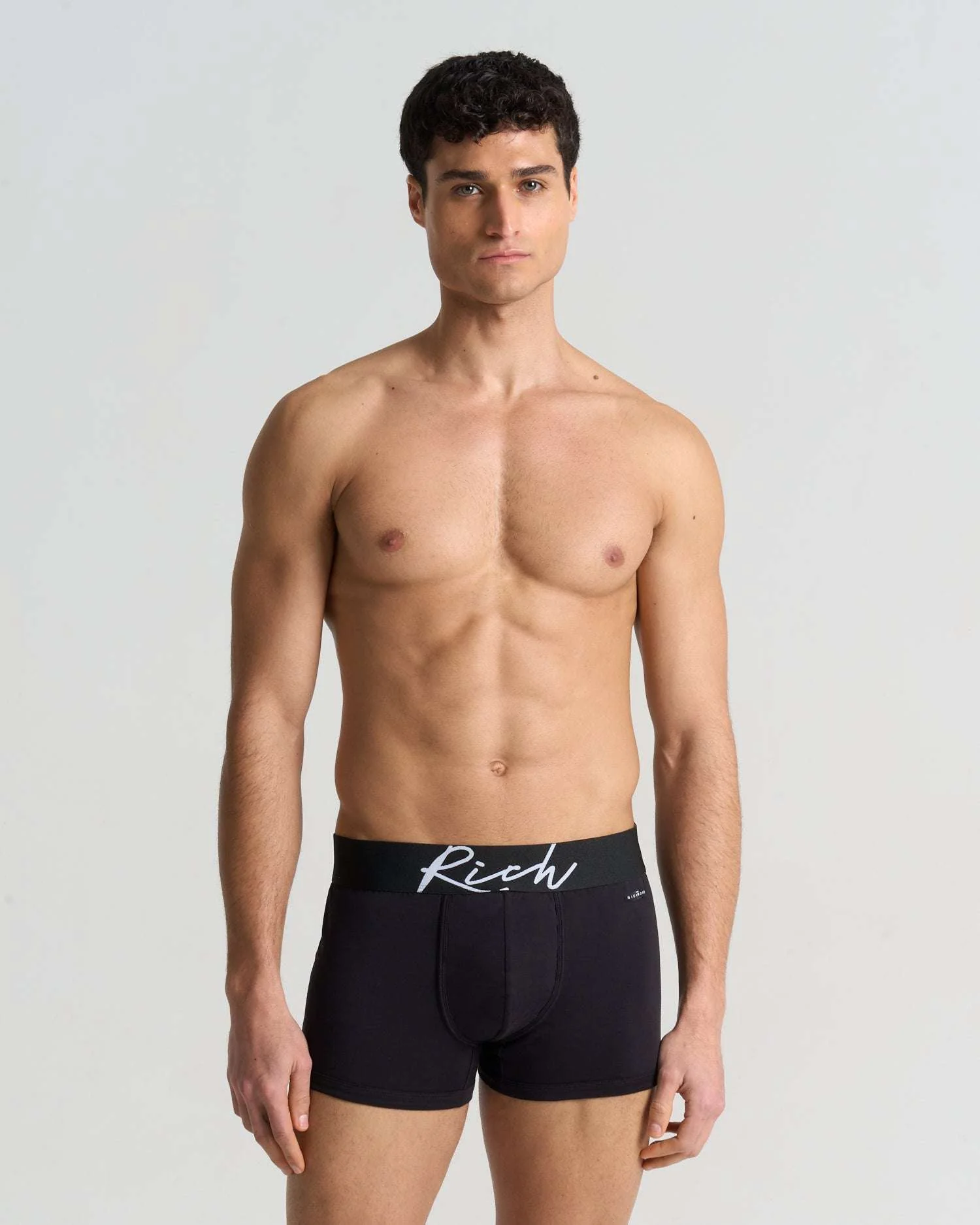 Boxer vita bassa in cotone pettinato con logo RICH - Image 2