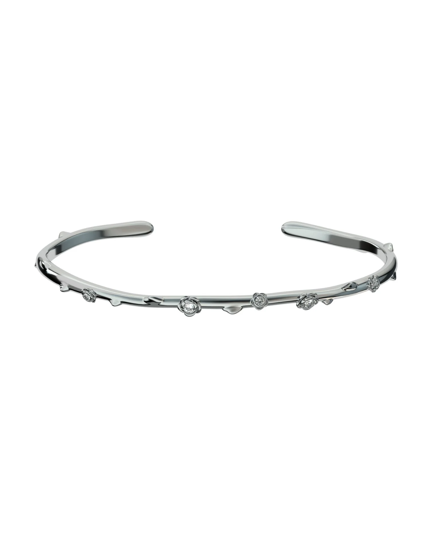 Bracciale rigido con rose e punti luce