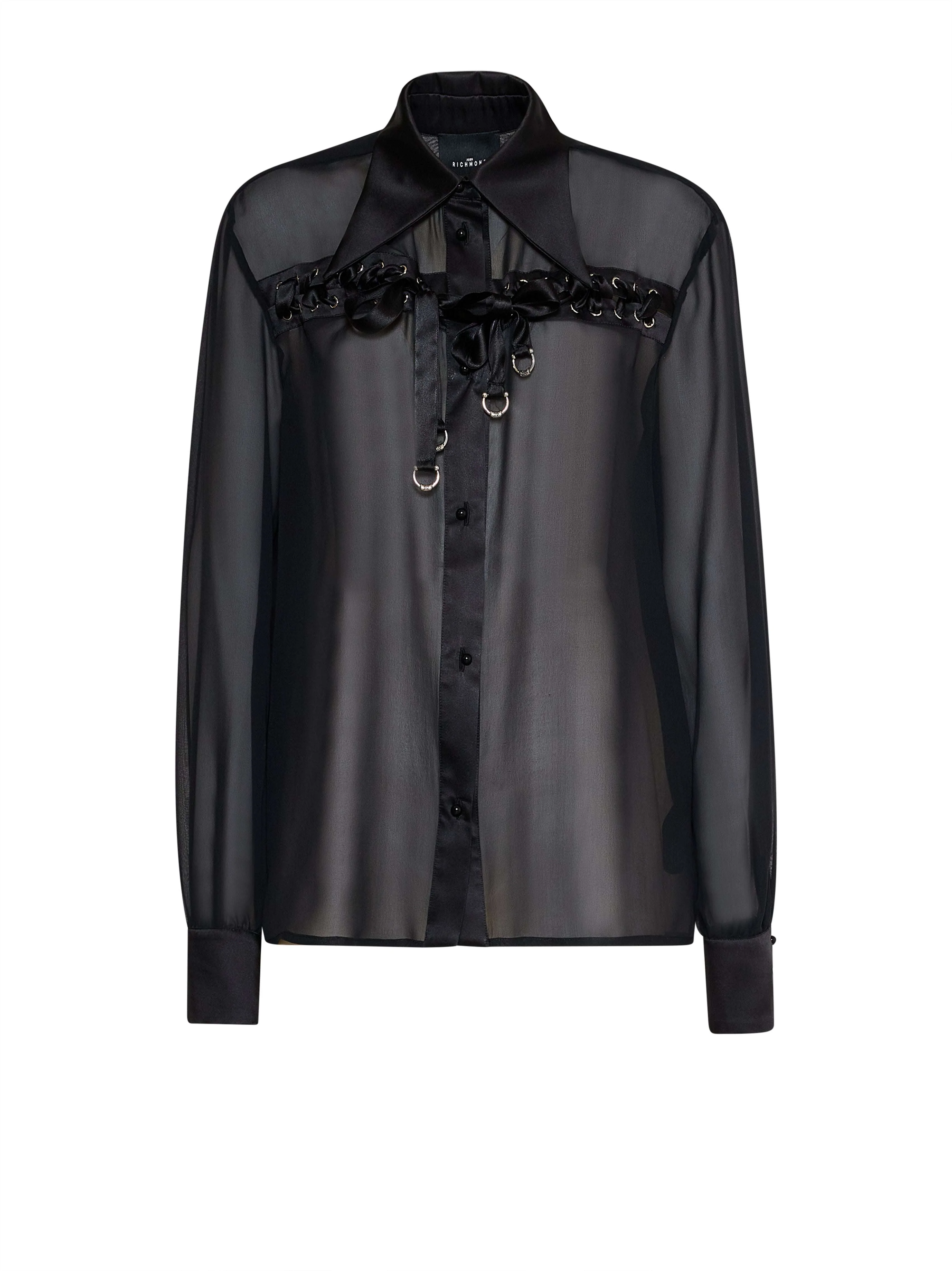 Camicia con dettagli metallici e design contemporaneo