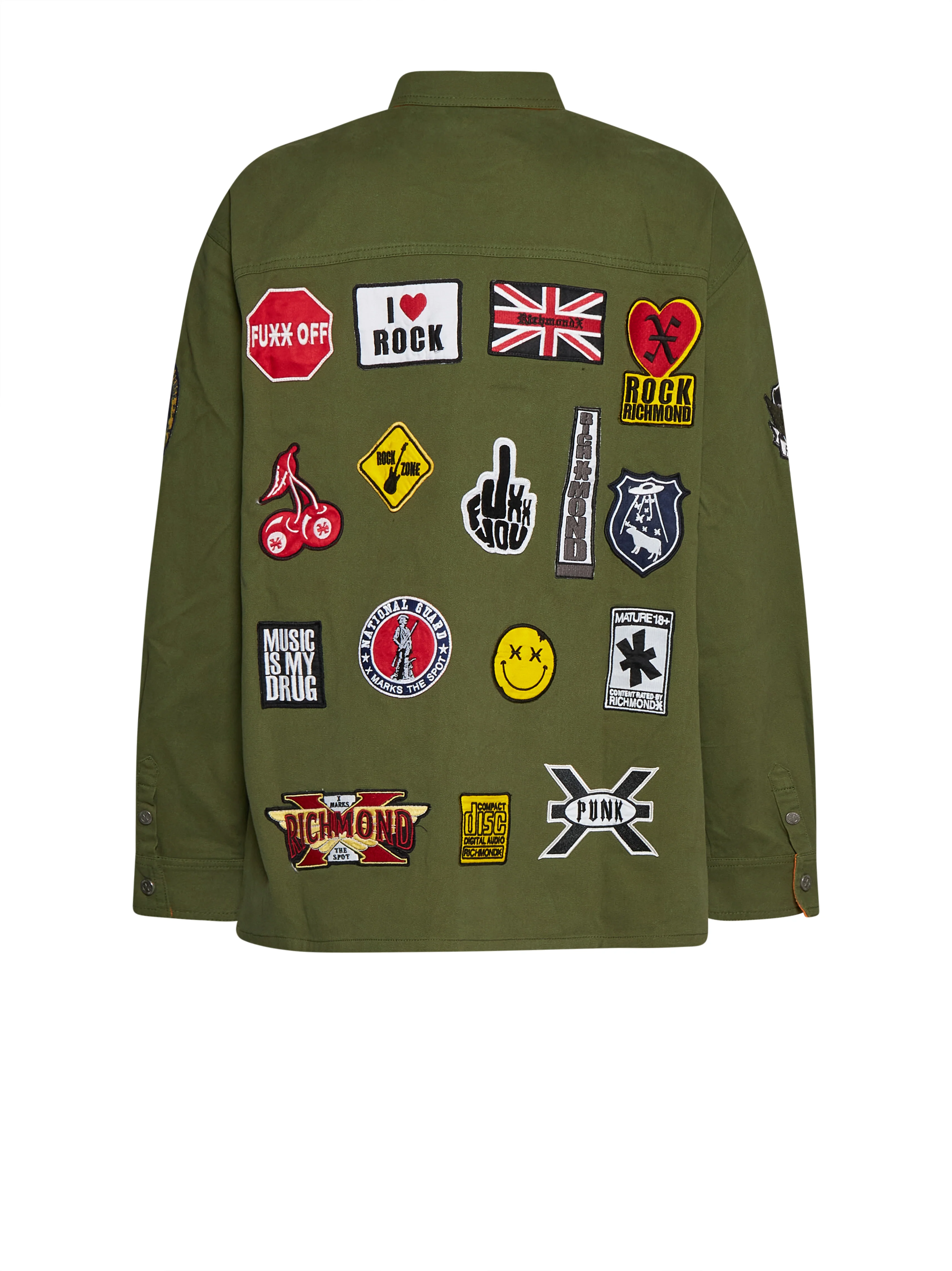 Camicia con patch applicate e design military-inspired - Image 2