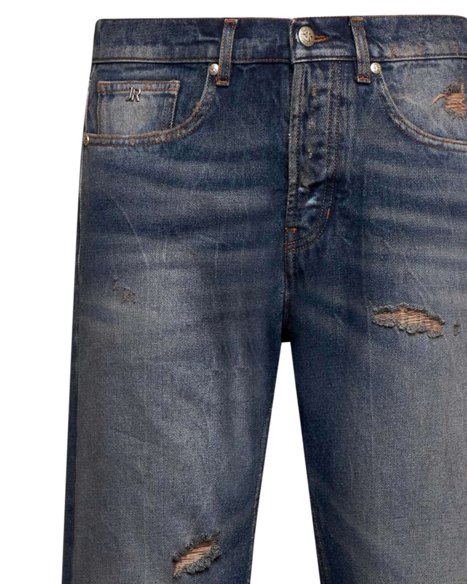 Jeans con effetto used e dettagli distressed - Image 3
