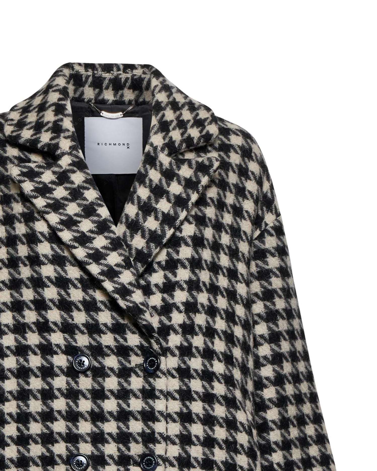 Cappotto doppiopetto con motivo pied de poule – Stile iconico e ricercato - Image 3