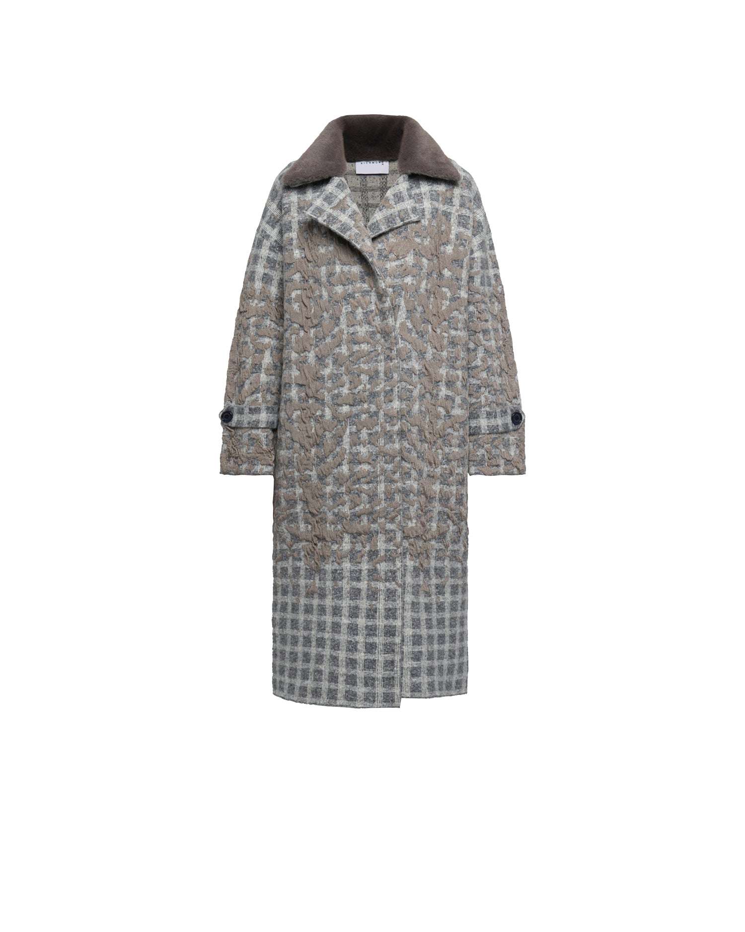Cappotto lungo con lavorazione jacquard effetto rilievo – Eleganza contemporanea