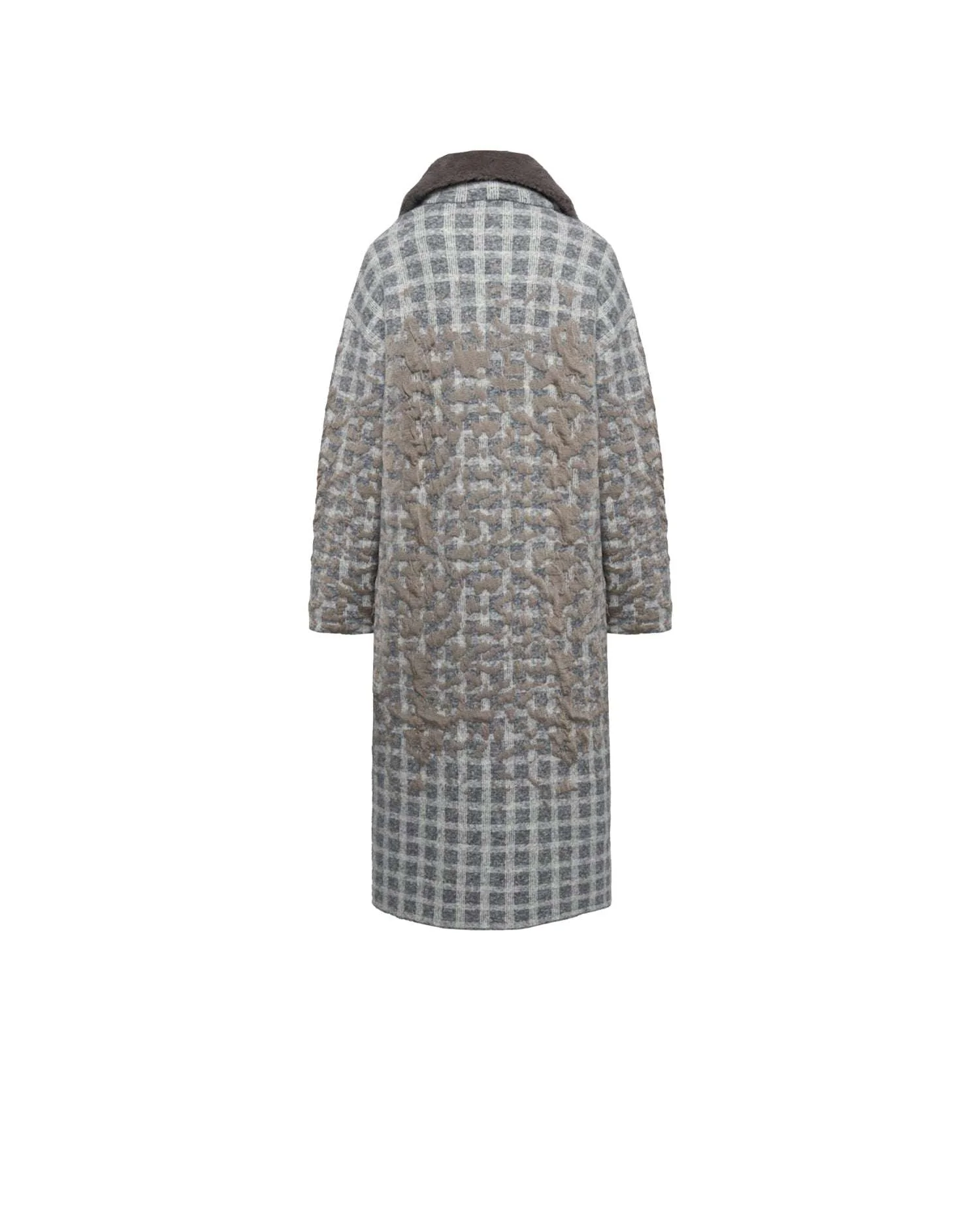 Cappotto lungo con lavorazione jacquard effetto rilievo – Eleganza contemporanea - Image 2