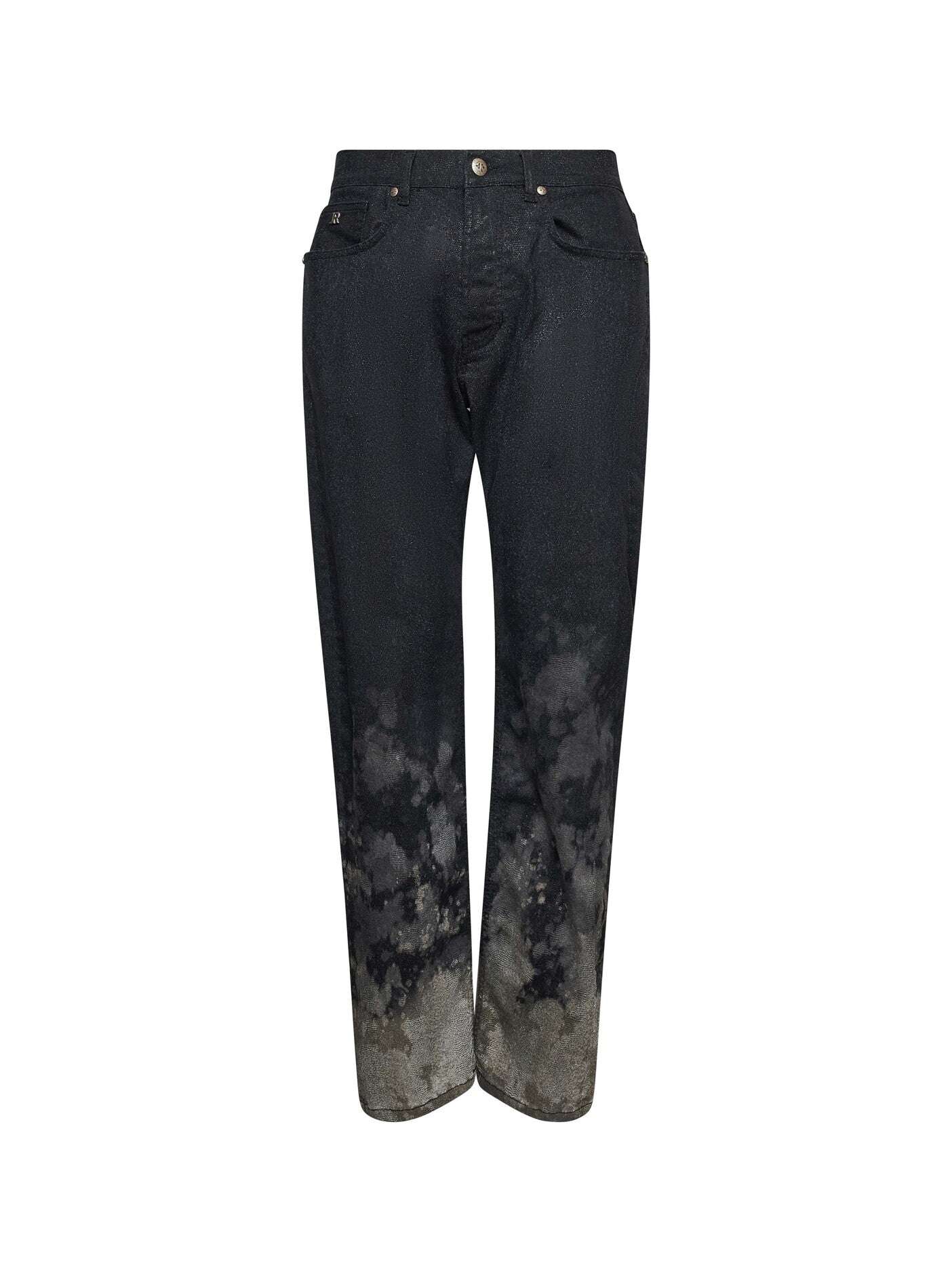 Jeans con effetto sfumato e trattamento a contrasto sul fondo