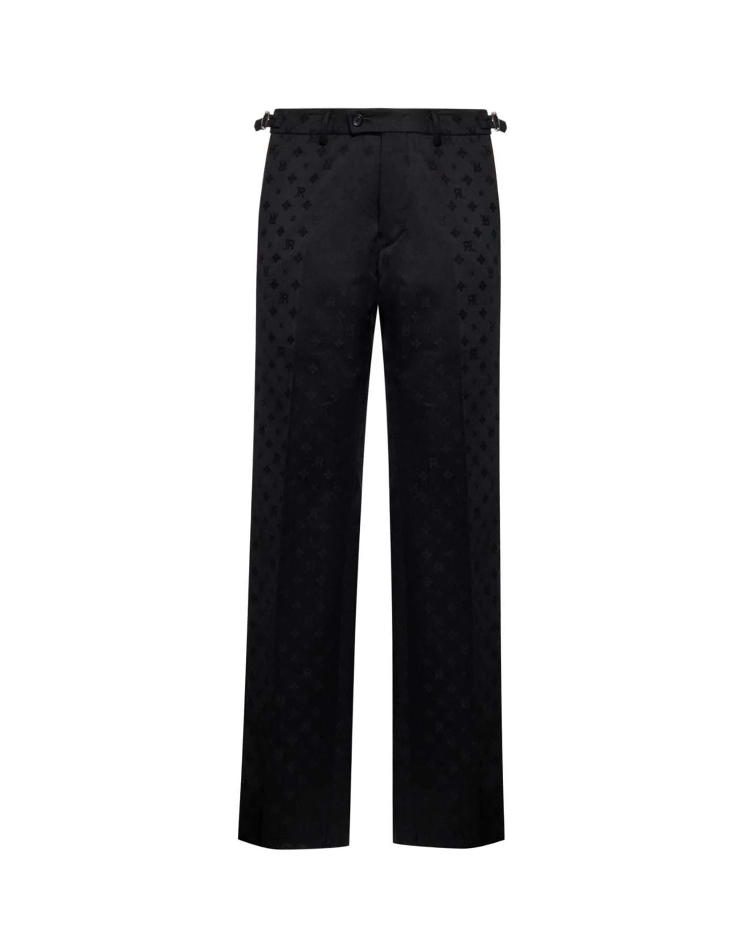 Pantaloni con motivo jacquard tono su tono e dettagli laterali