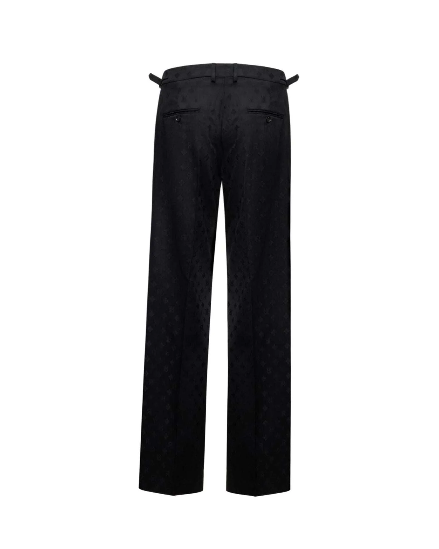 Pantaloni con motivo jacquard tono su tono e dettagli laterali - Image 2