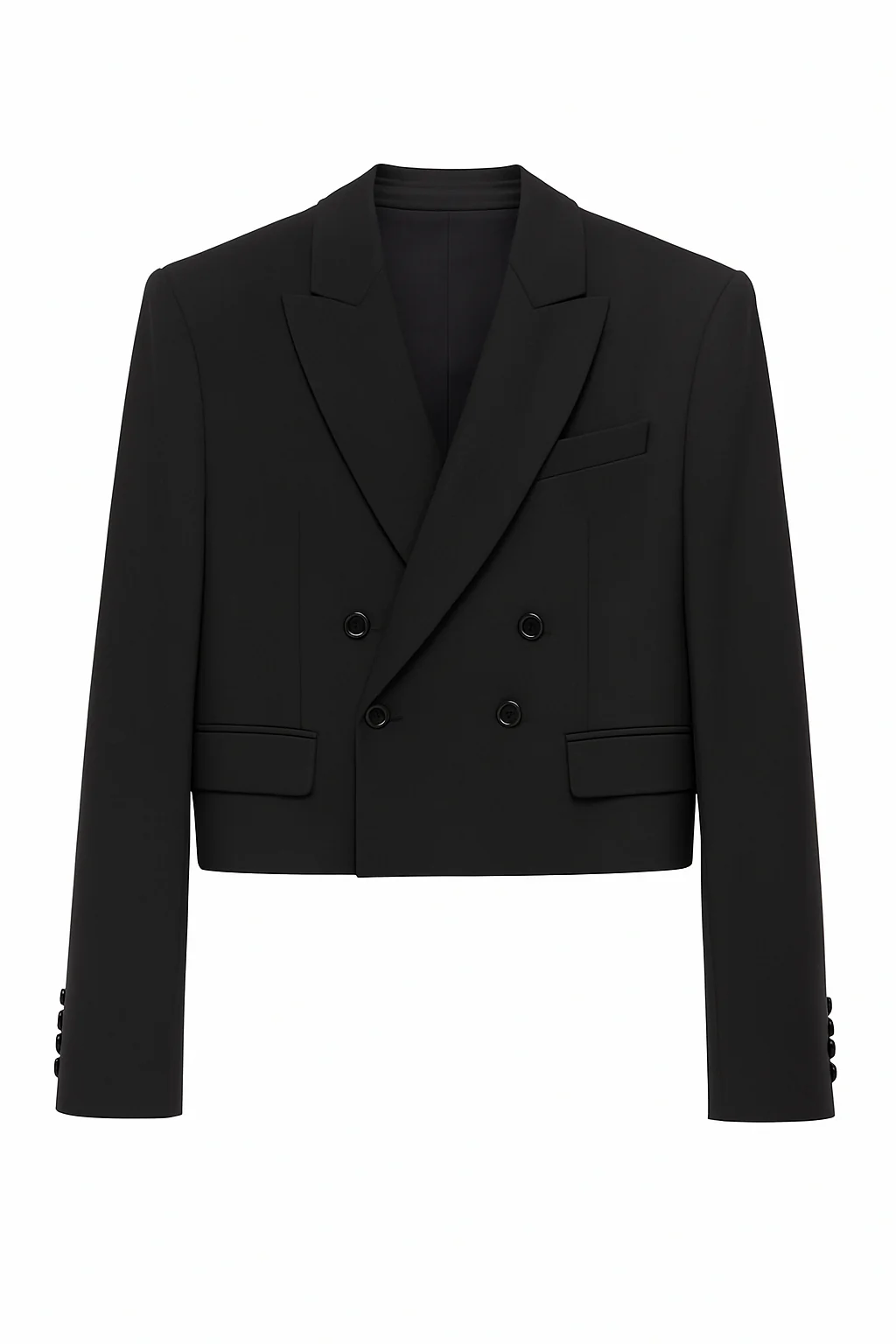 Blazer cropped doppiopetto dal design sartoriale