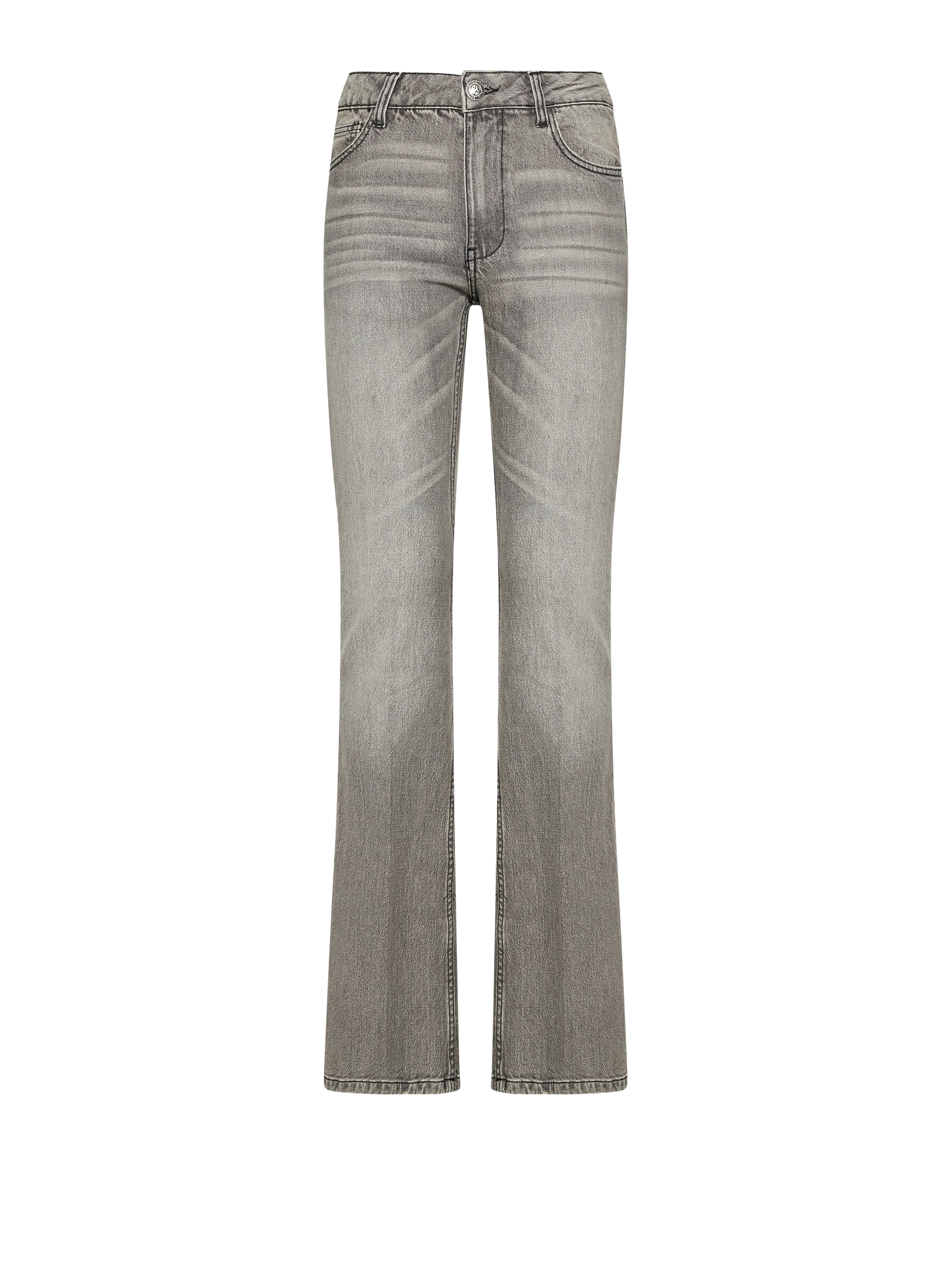 Jeans a cinque tasche con lavorazione sfumata