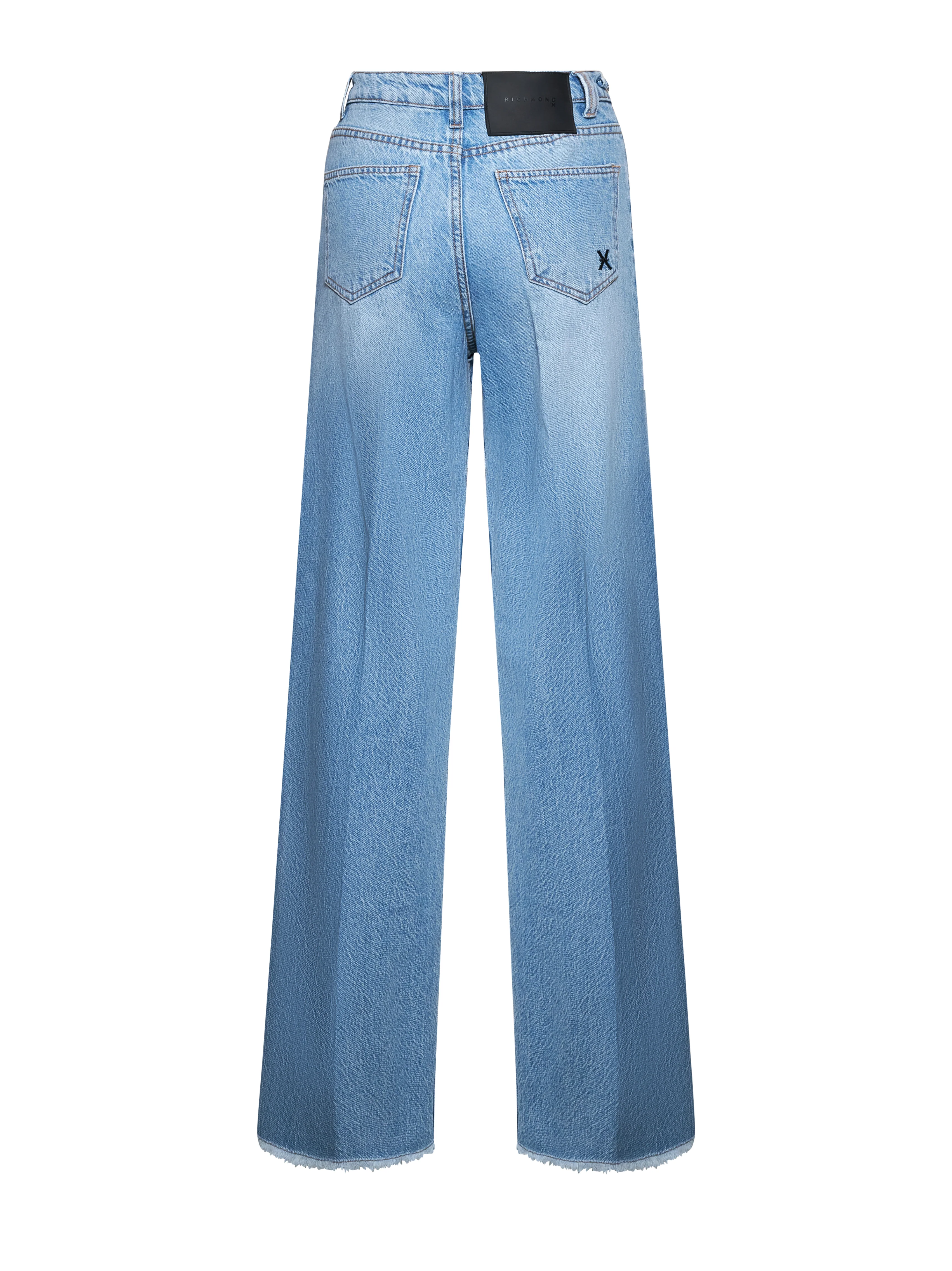 Jeans a gamba ampia con bordo a taglio vivo - Image 2