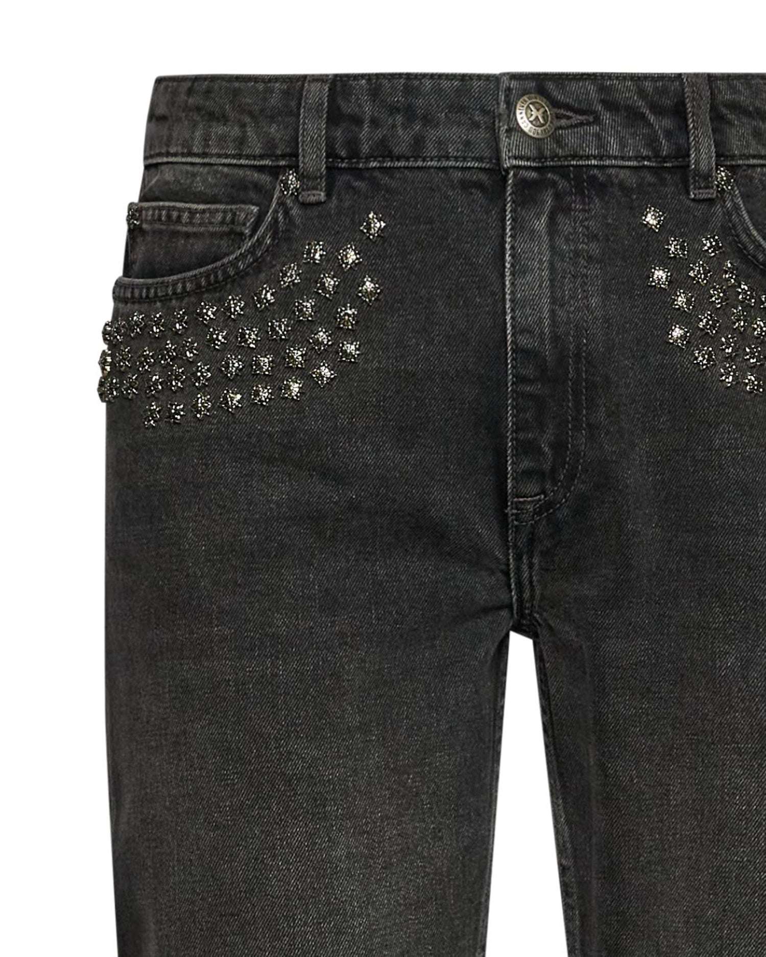 Jeans cinque tasche con dettagli borchiati sul davanti - Image 3