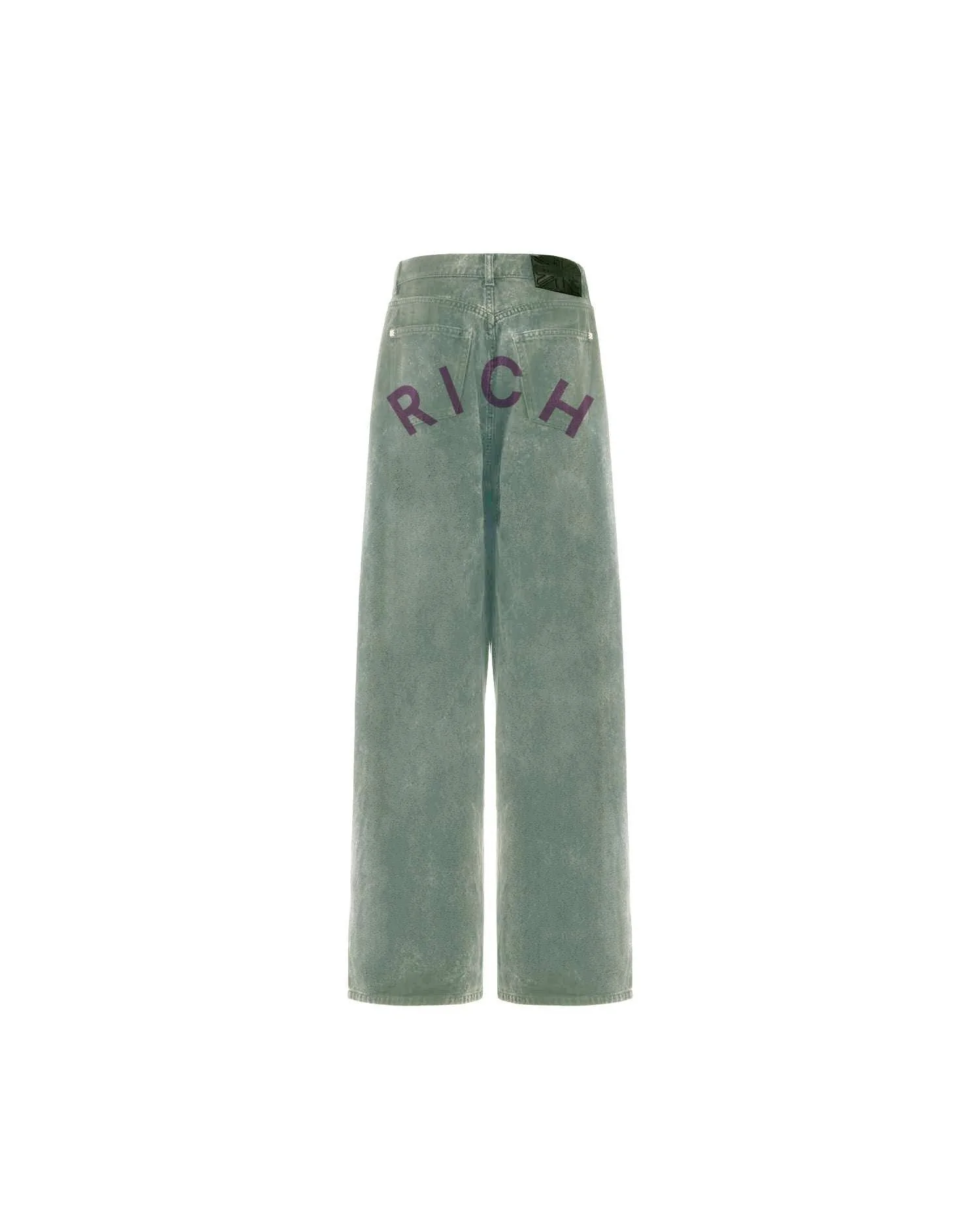 Jeans super baggy in blu chiaro con lettering "RICH" - Image 3