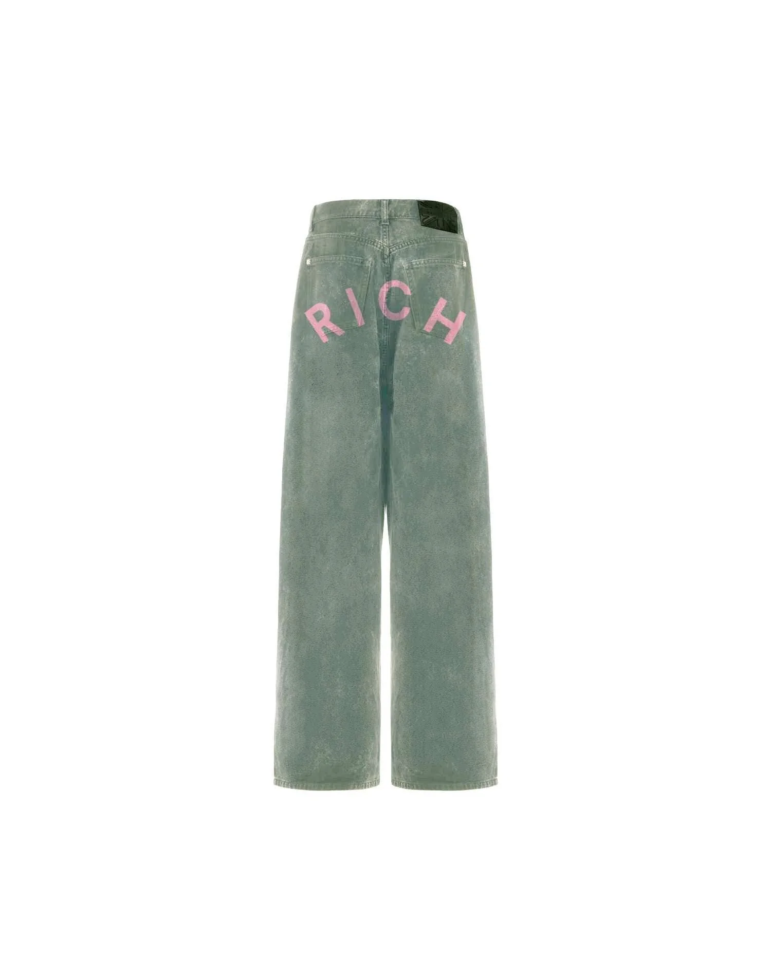 Jeans super baggy in blu chiaro con lettering "RICH" - Image 5