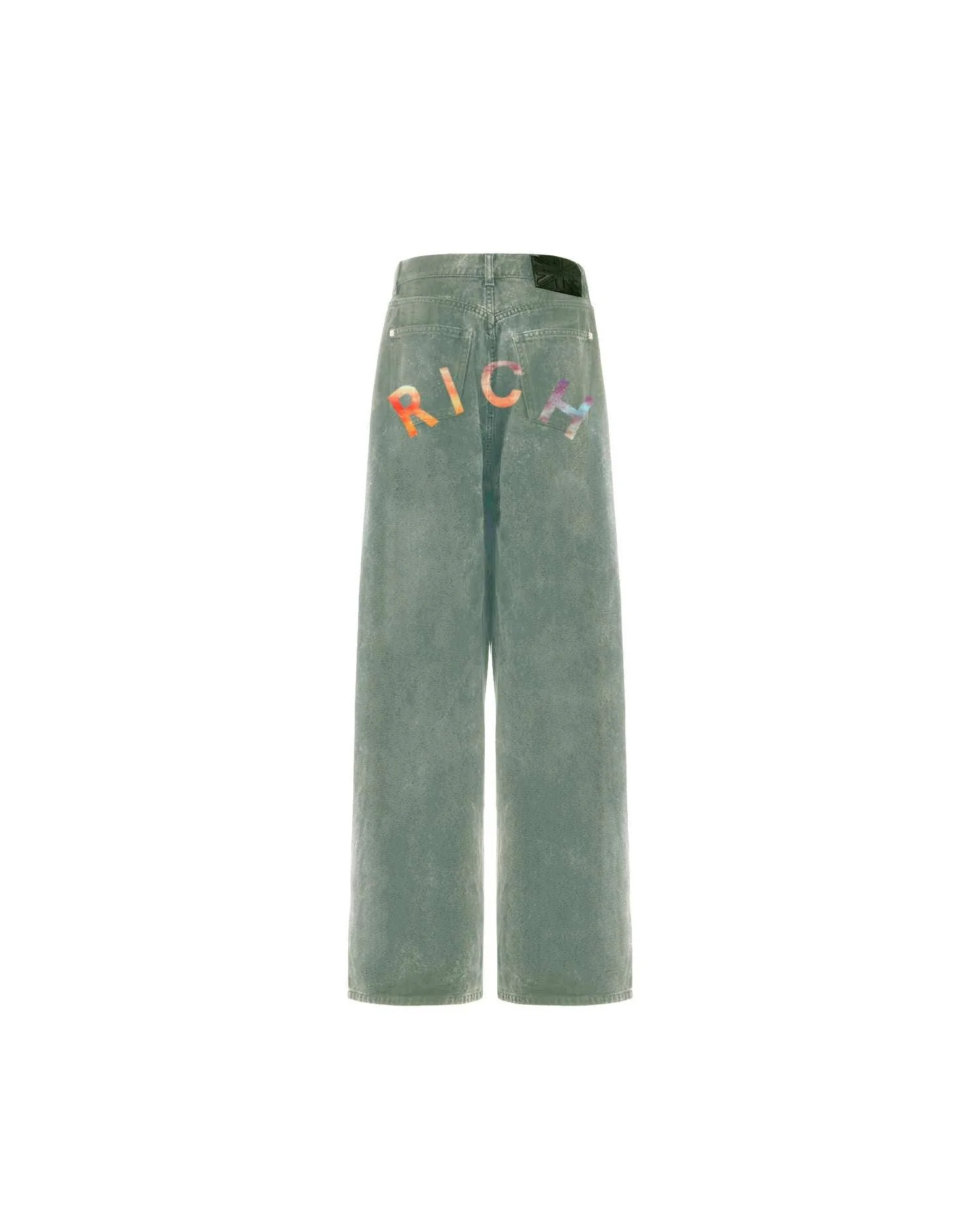 Jeans super baggy in blu chiaro con lettering "RICH" - Image 7