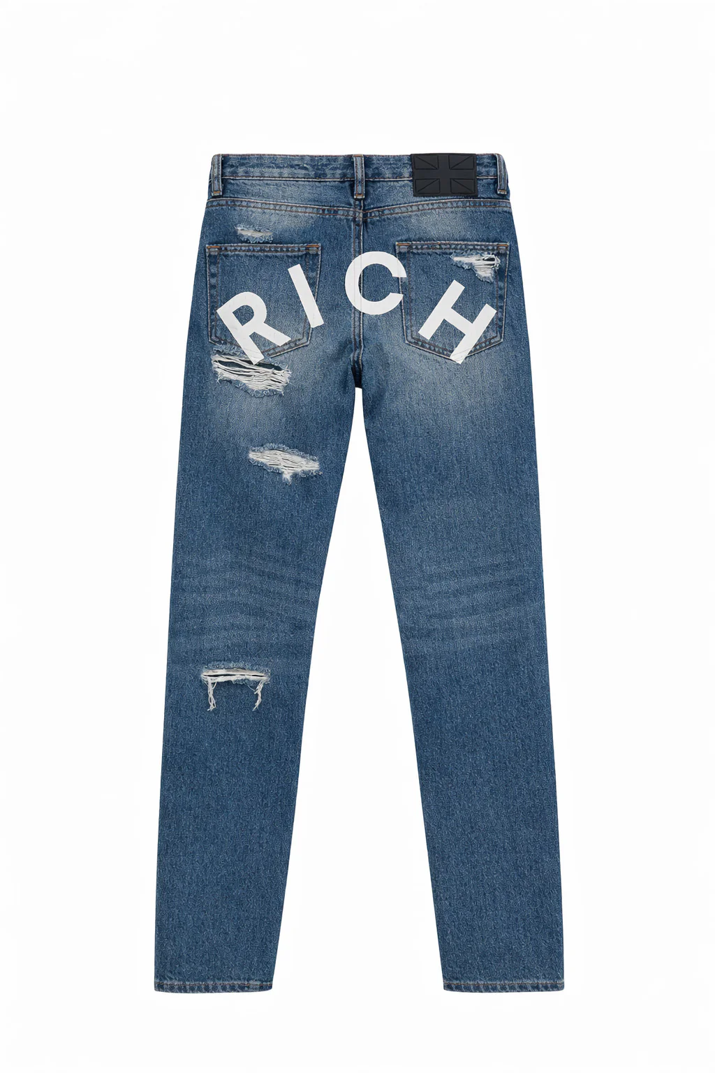 Jeans Slim Fit con Strappi e Logo Posteriore - Image 2