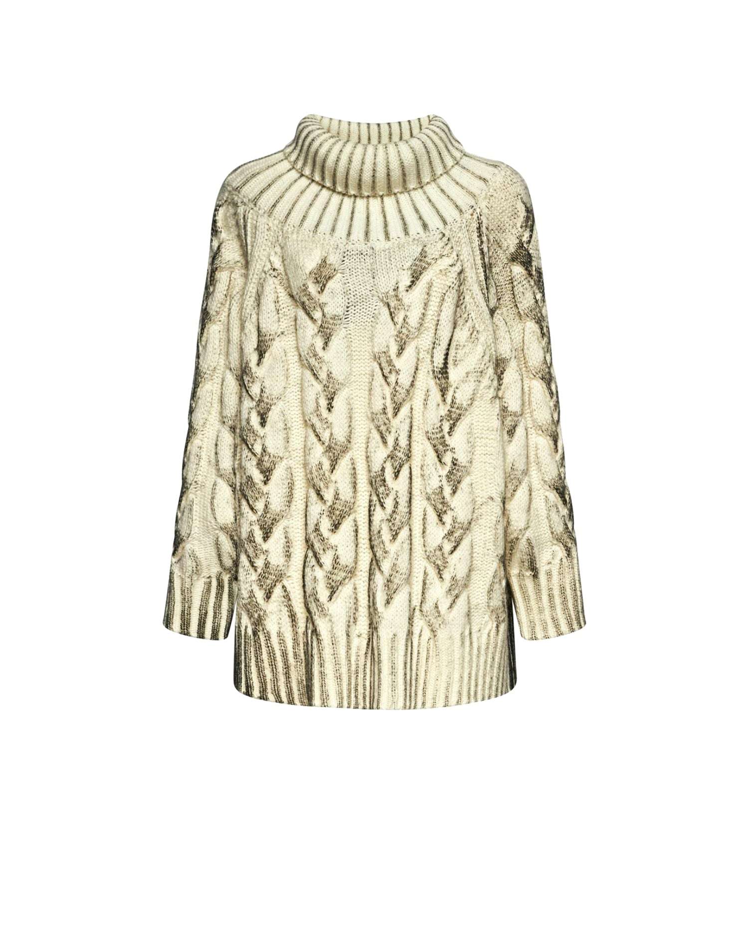 Maglione trecce oversize con collo alto