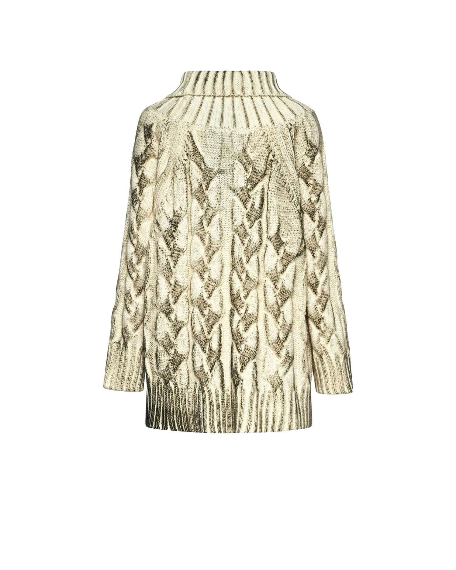 Maglione trecce oversize con collo alto - Image 3