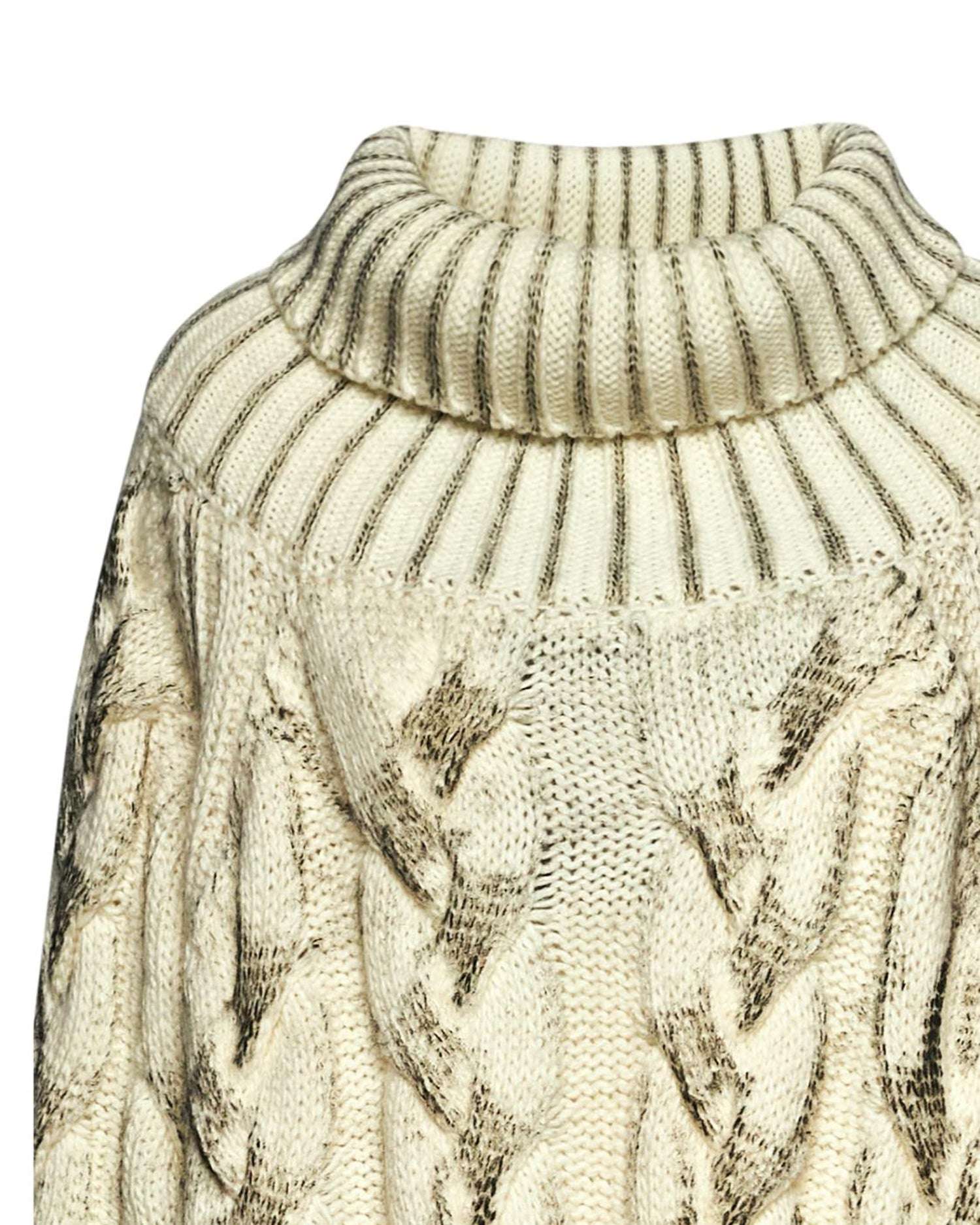 Maglione trecce oversize con collo alto - Image 4