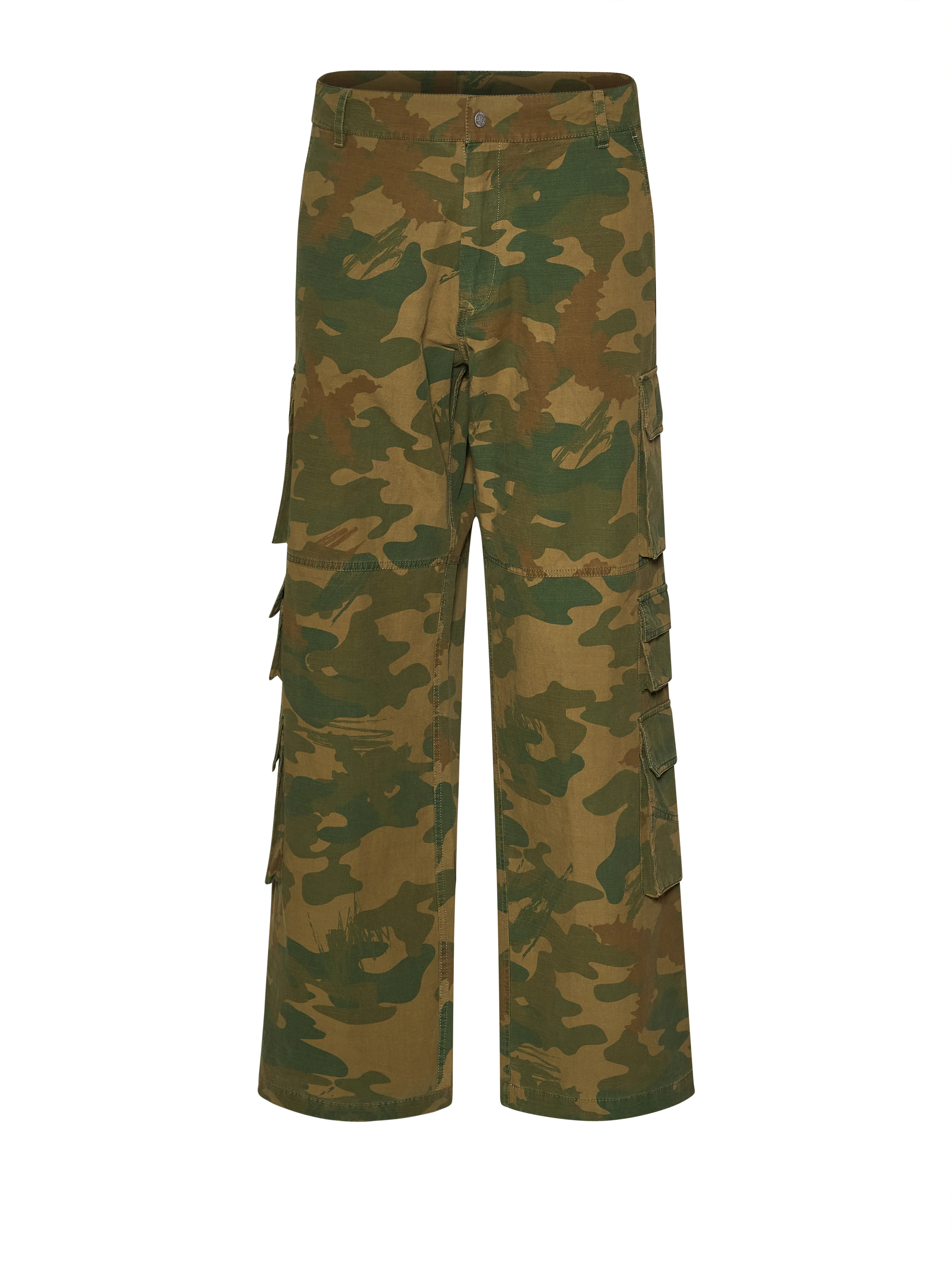 Pantaloni cargo con motivo camouflage e design funzionale