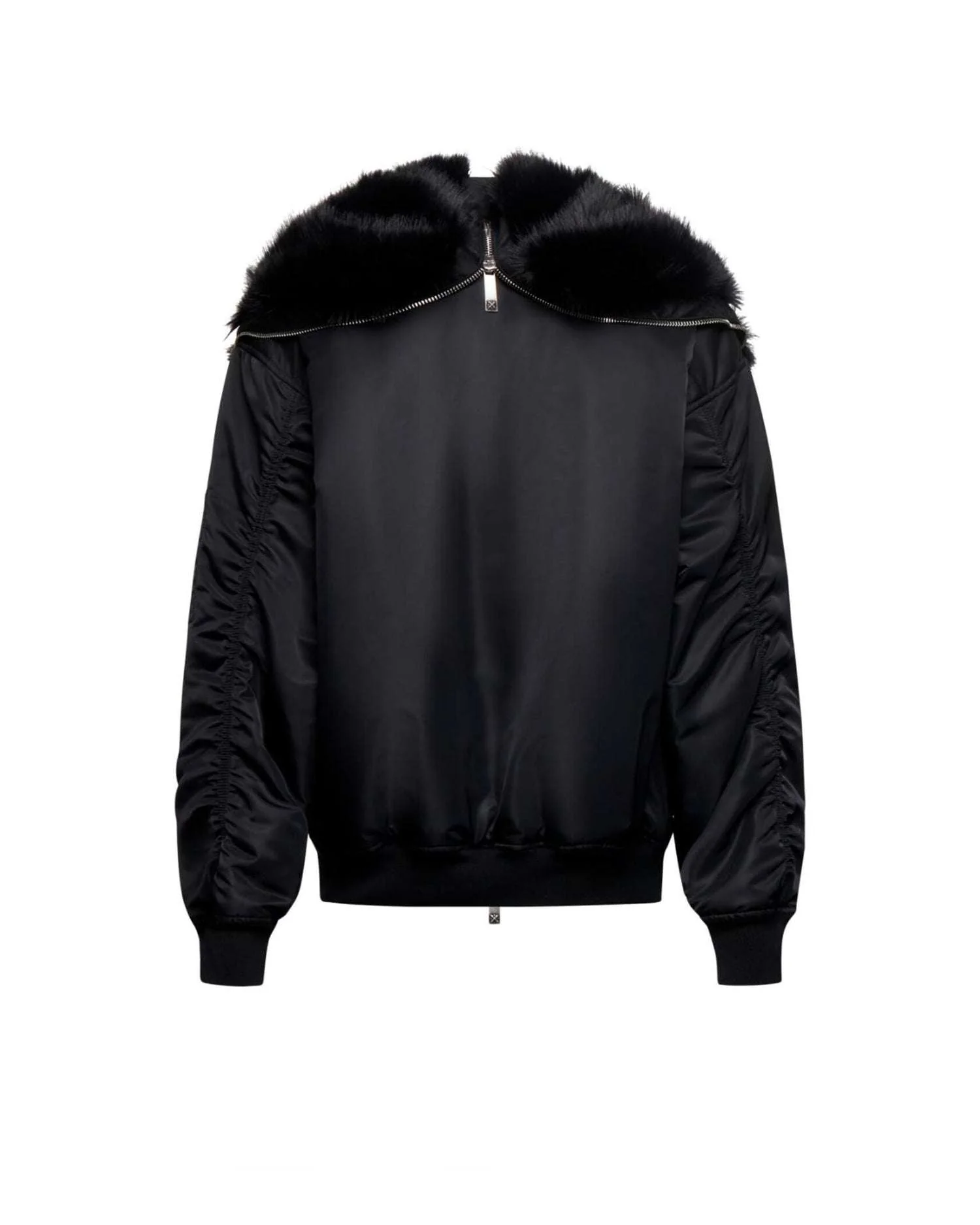 Bomber con cappuccio bordato e tasche - Image 2