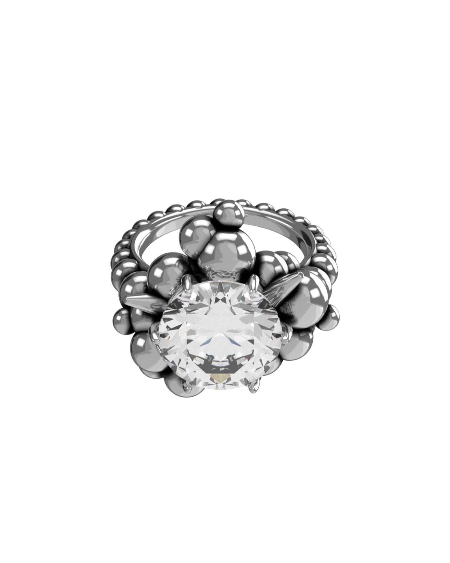 Anello con sfere e Brillante Richmond centrale