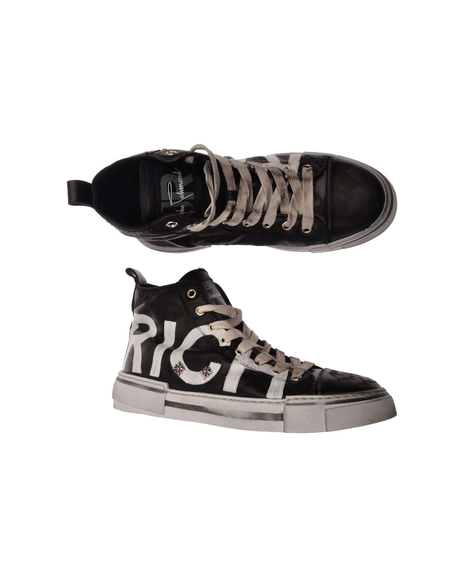 Sneakers alte con maxi lettering e dettagli grintosi - Image 4
