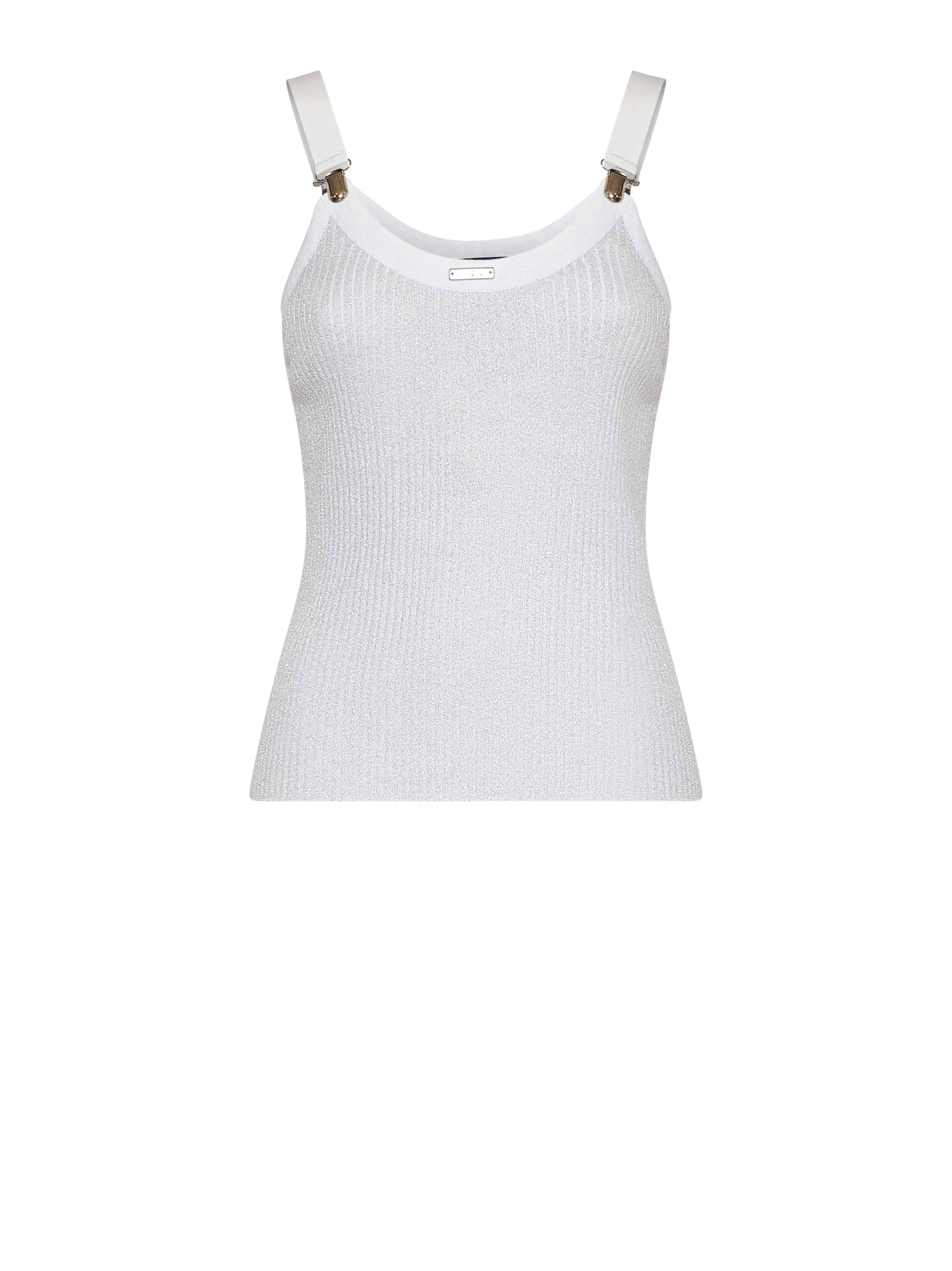 Top in maglia lurex con spalline regolabili