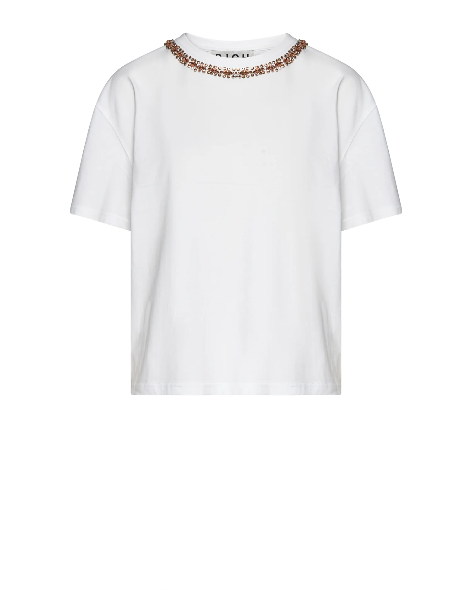 T-shirt con girocollo decorato