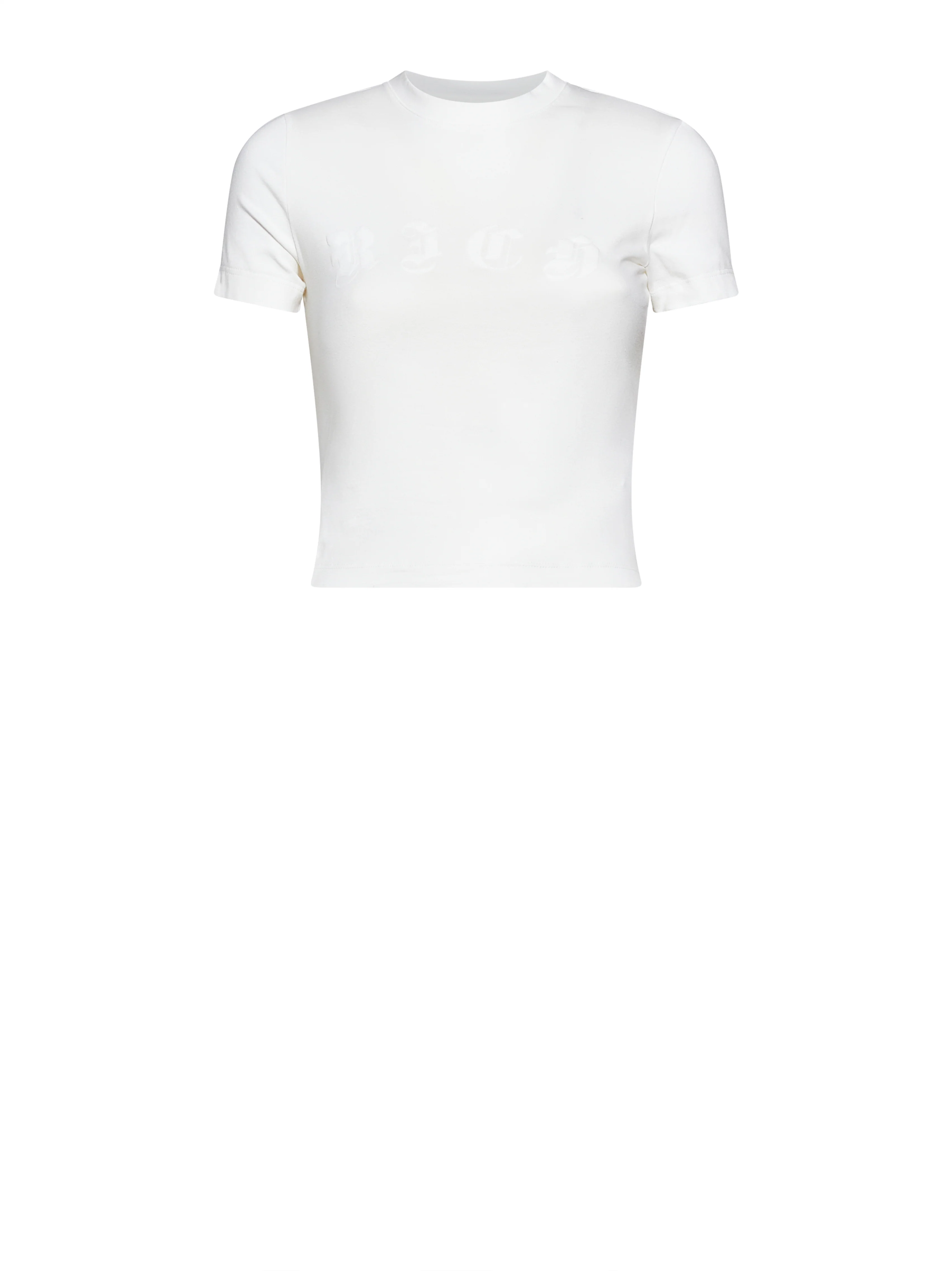 T-shirt cropped con logo frontale